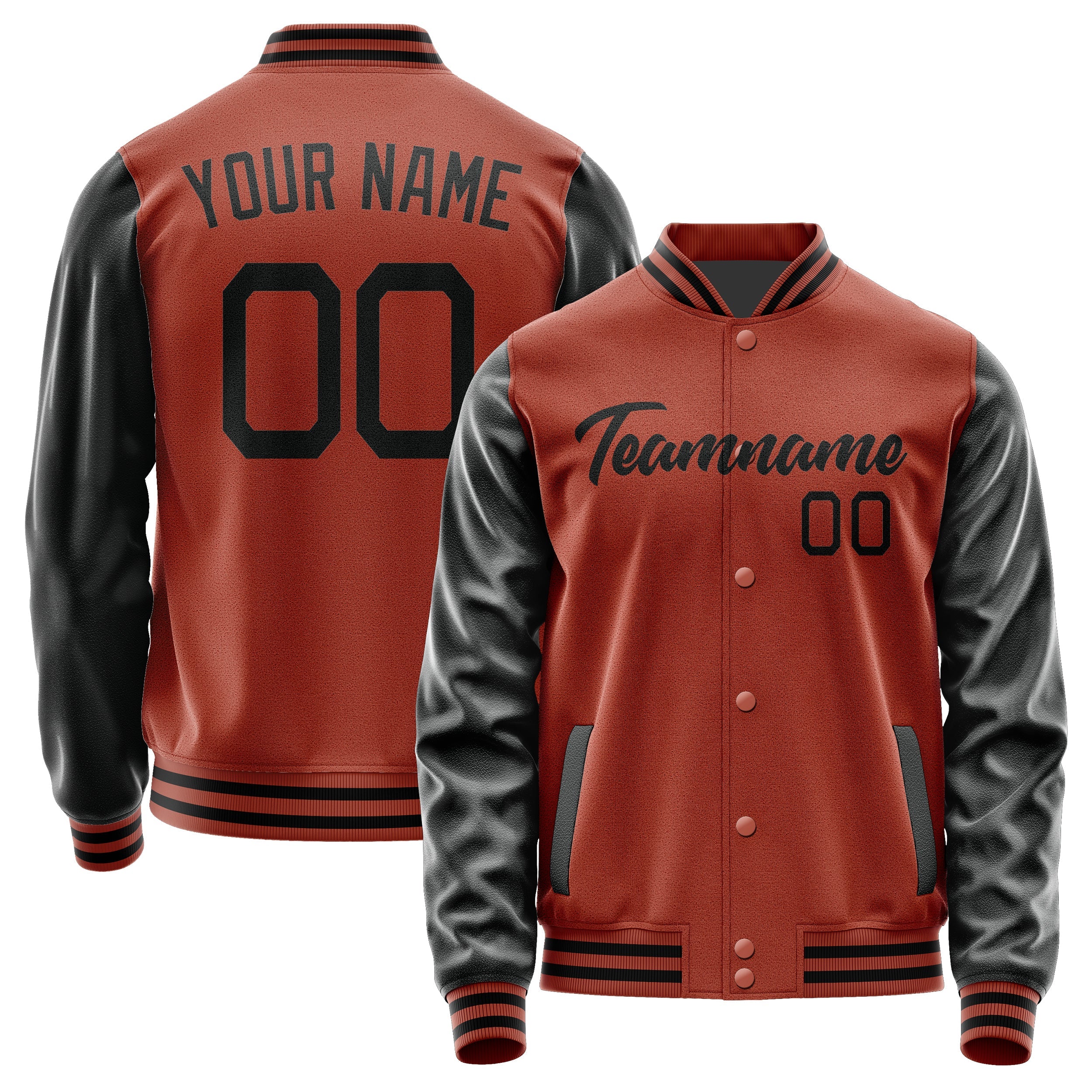 Custom Coral Red Black Jacket JA1616171617B21717