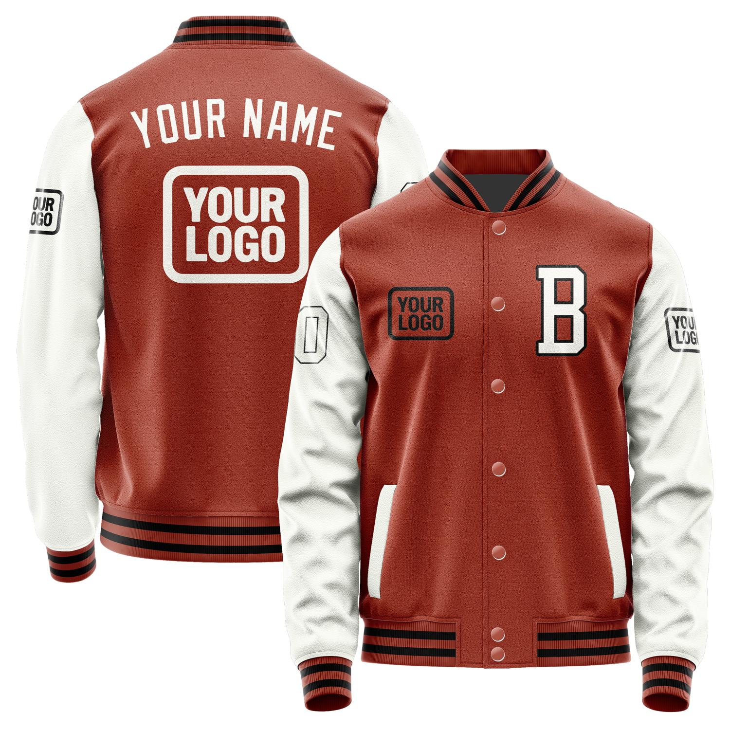 Custom Coral Red White Jacket JA161618161717181817