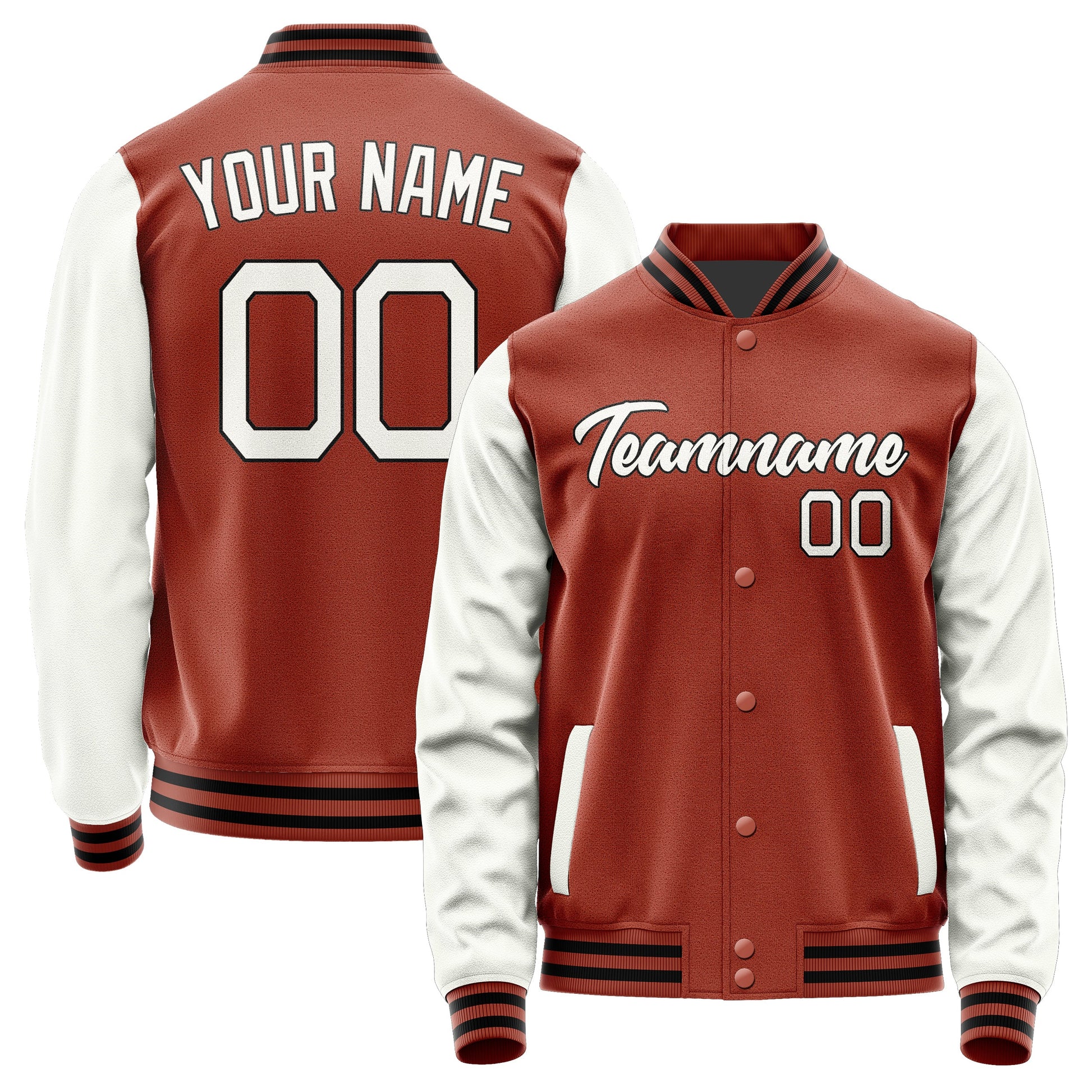 Custom Coral Red White Jacket JA1616181617B21718