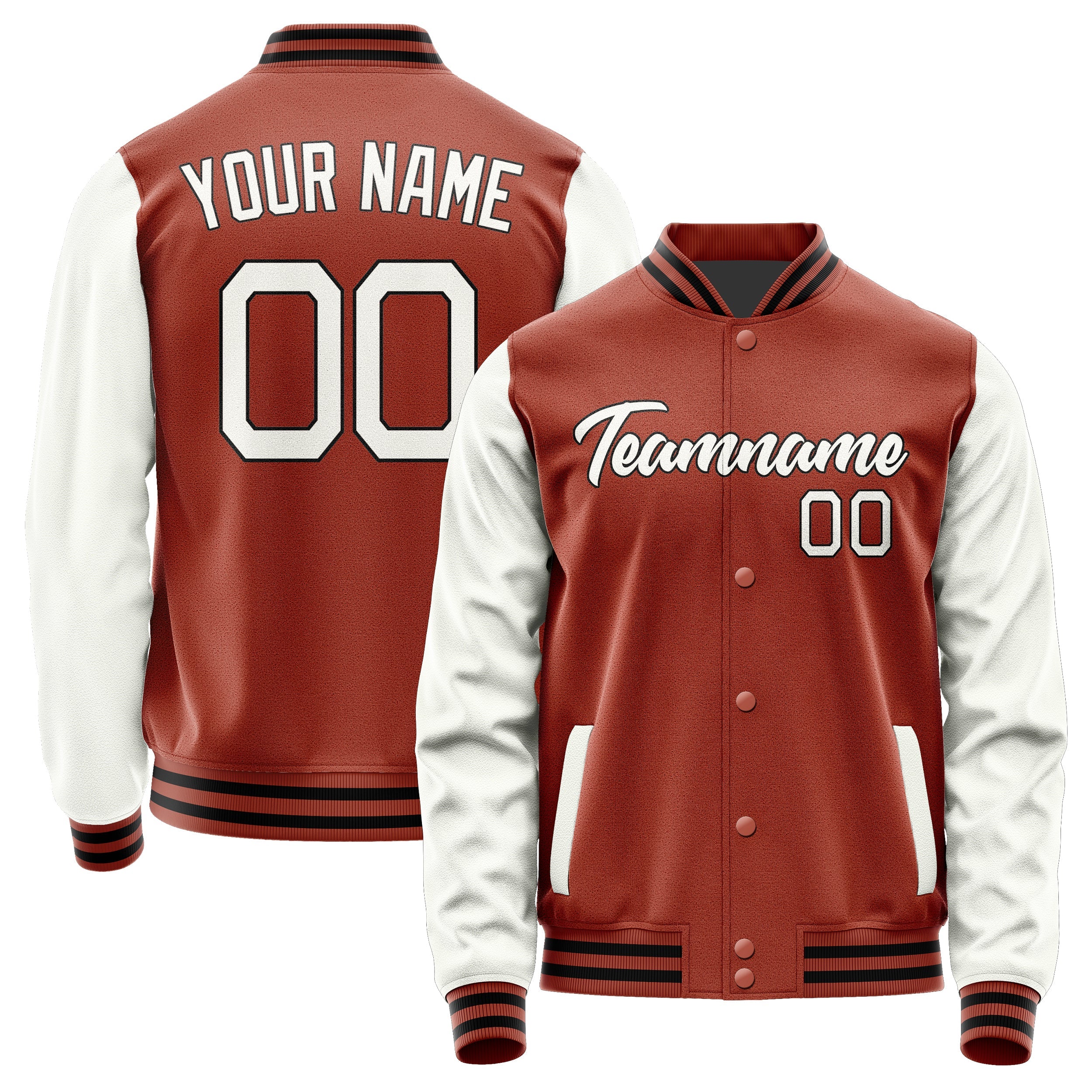 Custom Coral Red White Jacket JA1616181617B21718
