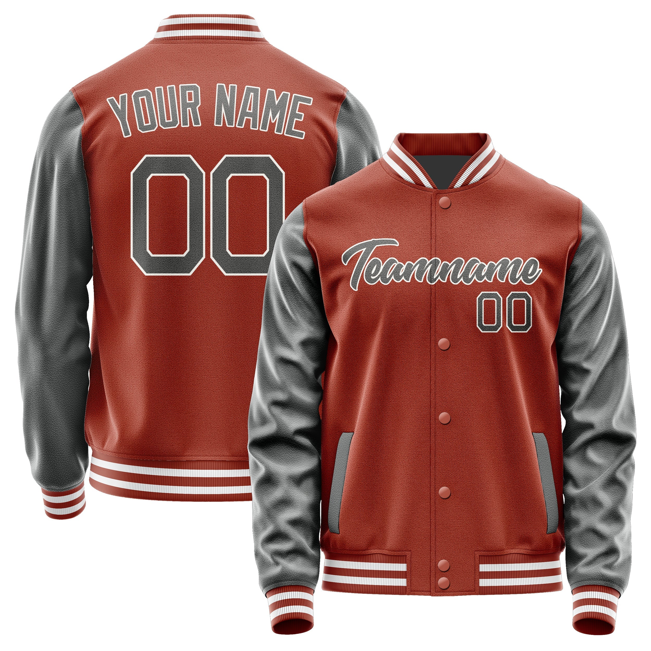 Custom Coral Red Dark Grey Jacket JA1616201618B21820