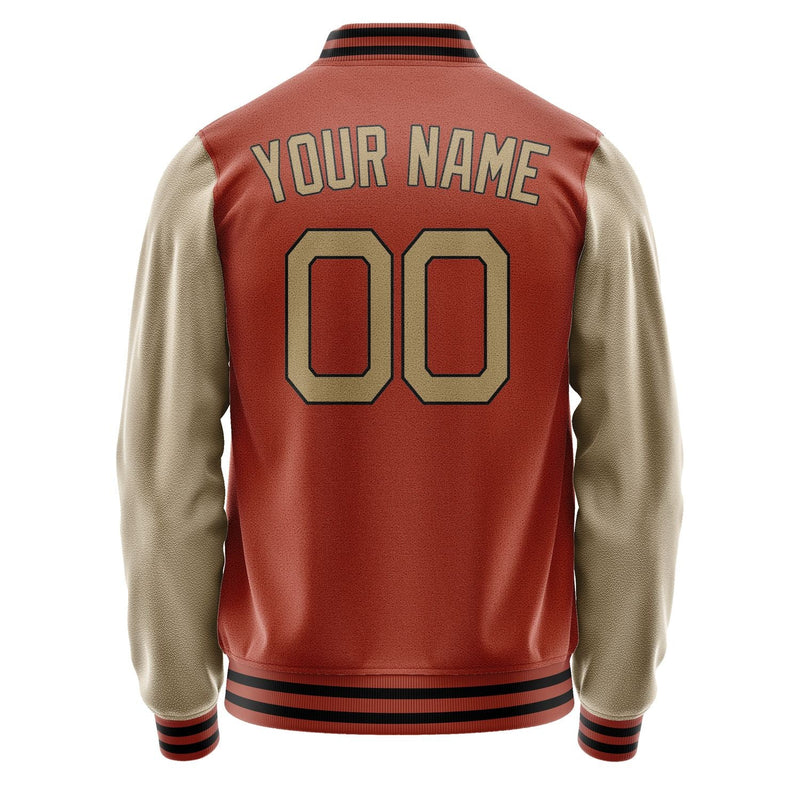 Custom Coral Red Light Khaki Jacket JA1616251617B21725