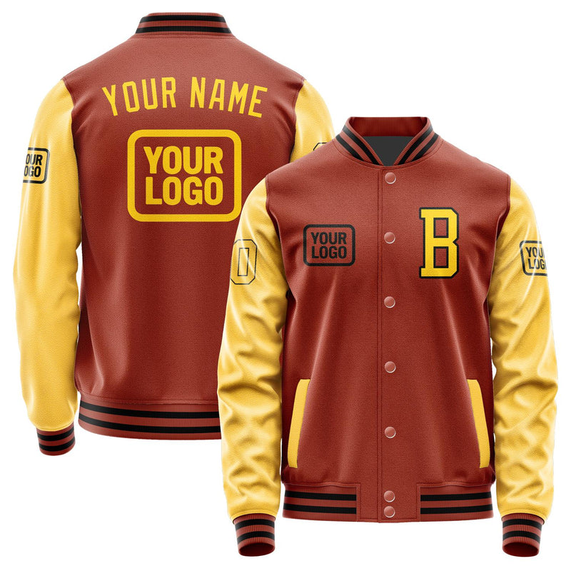 Custom Coral Red Gold Jacket JA161630161717303017