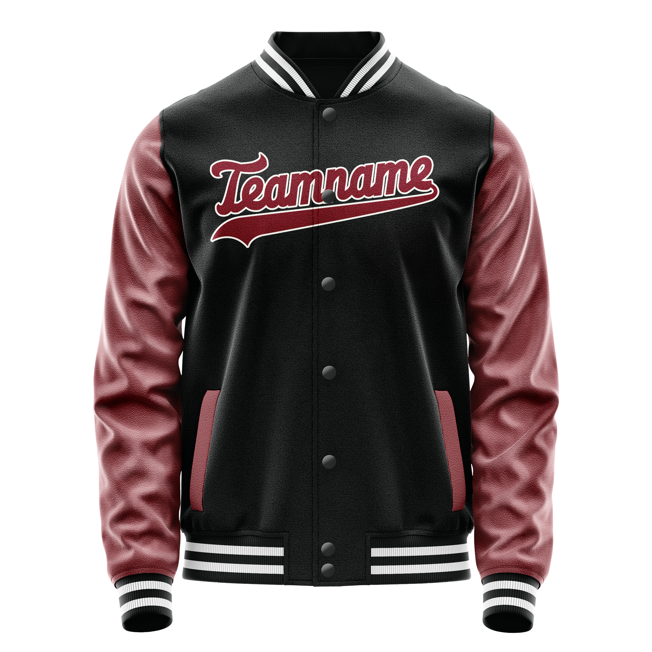 カスタムブラックテキサスオレンジソリッドカラーバーシティレターマンジャケット