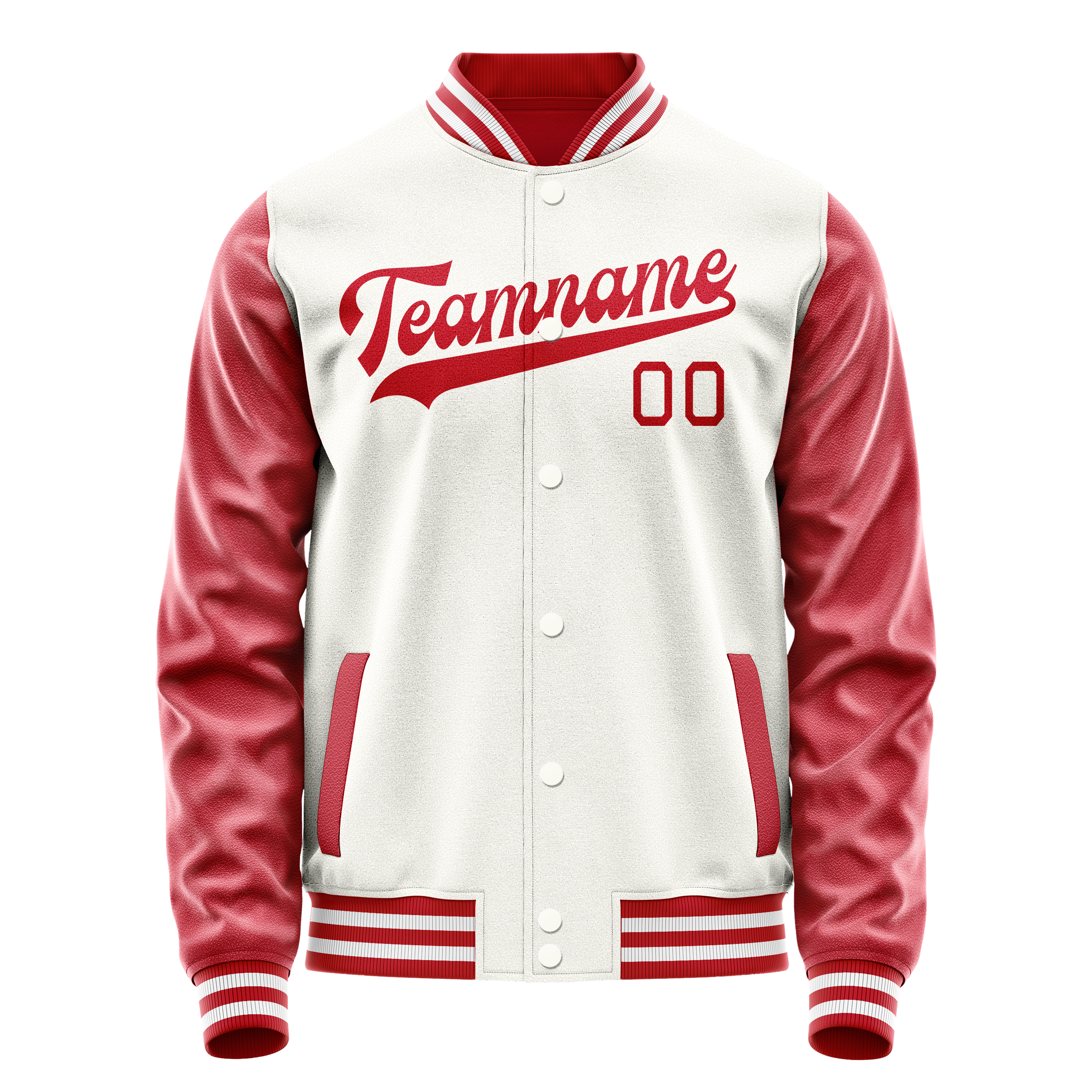 カスタムホワイトテキサスオレンジソリッドカラーバーシティレターマンジャケット