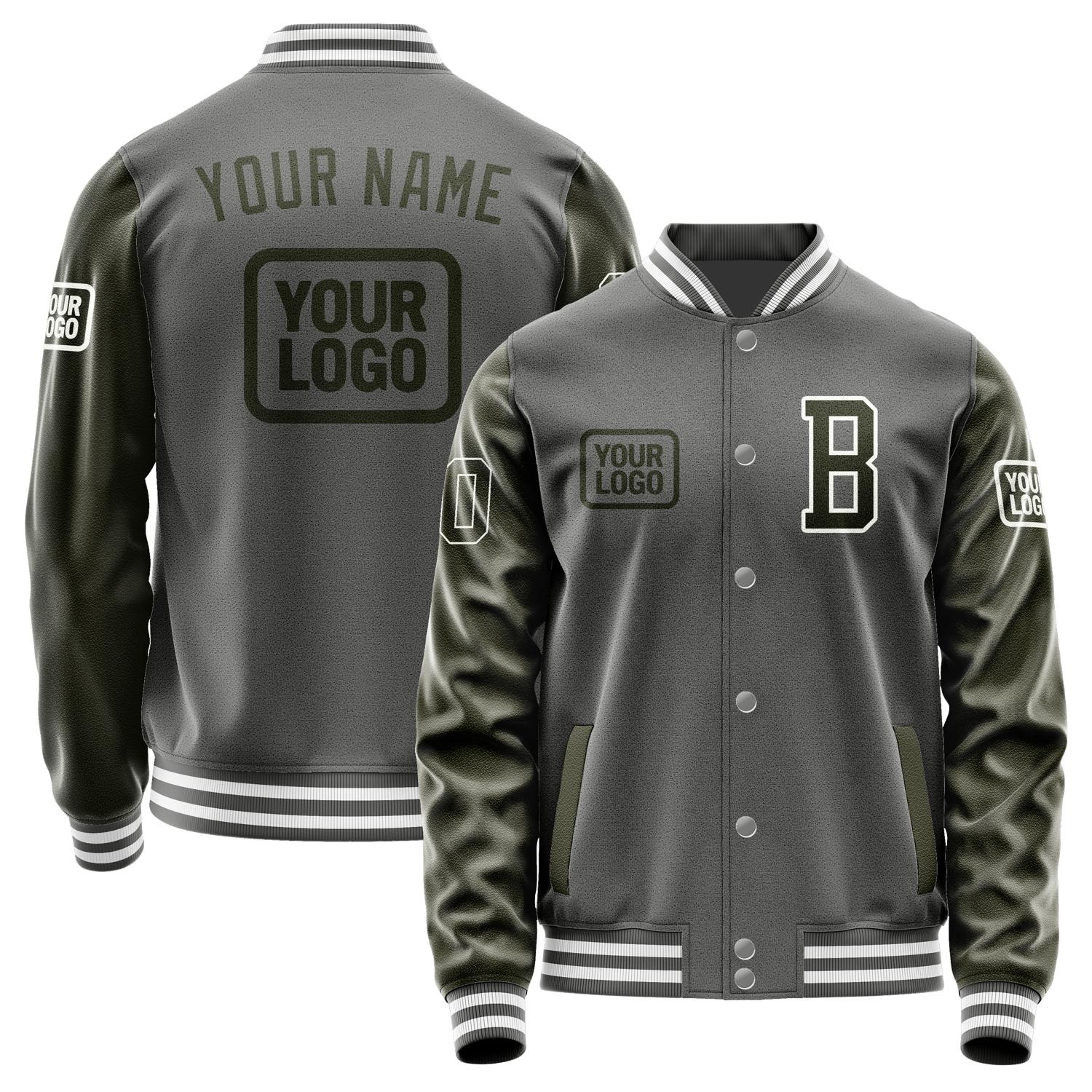 Custom Dark Grey Olive Jacket JA202002201818020218