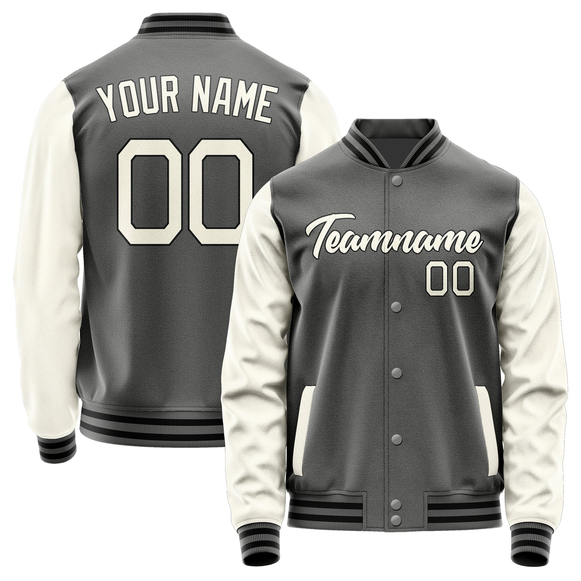 Custom Dark Grey Cream Jacket JA2020032017B21703