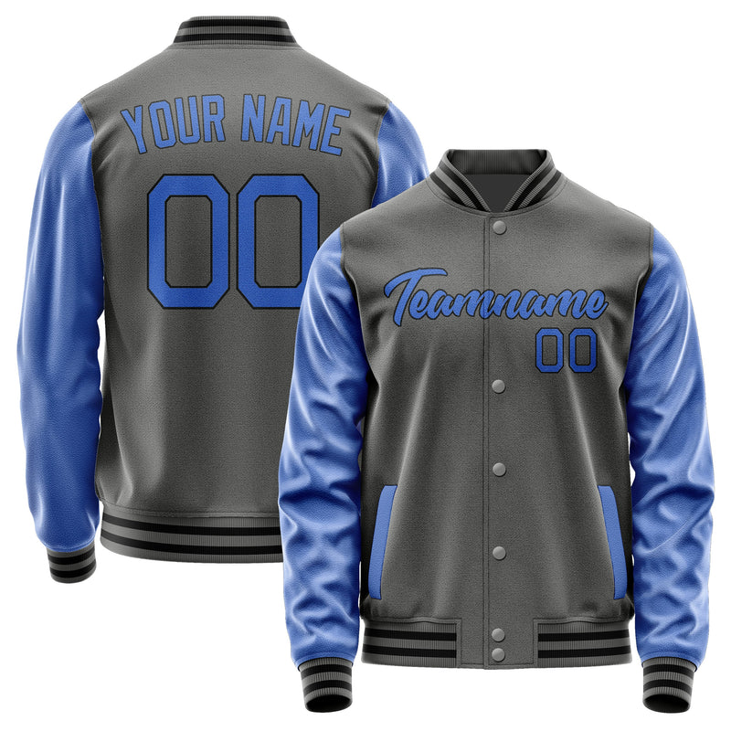 Custom Dark Grey Sky Blue Jacket JA2020092017B21709