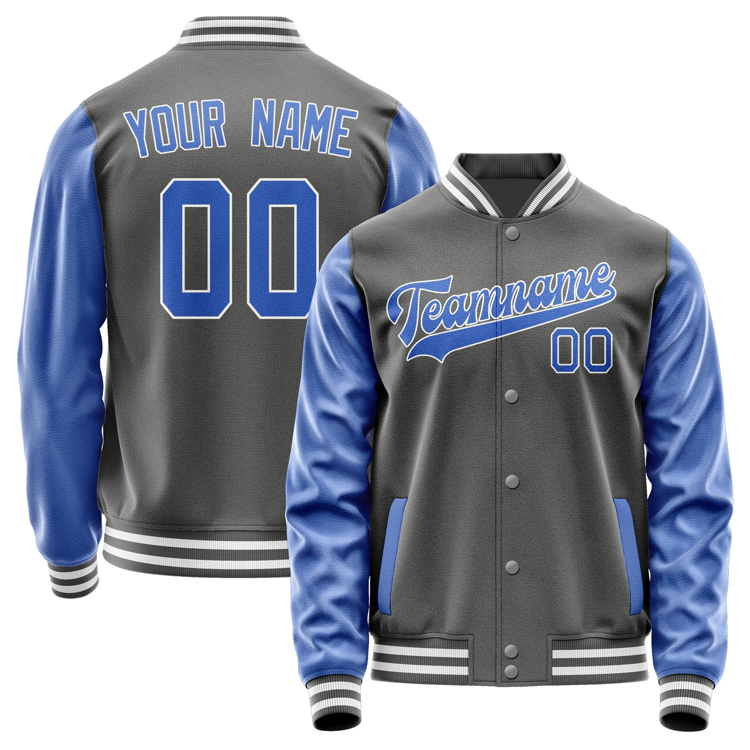 Custom Dark Grey Sky Blue Jacket JA2020092018B31809