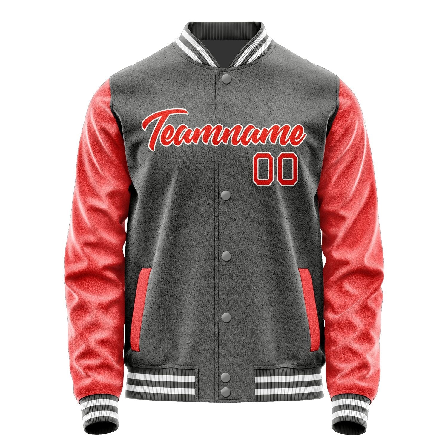 Custom Dark Grey Orange Red Jacket JA2020122018B21812