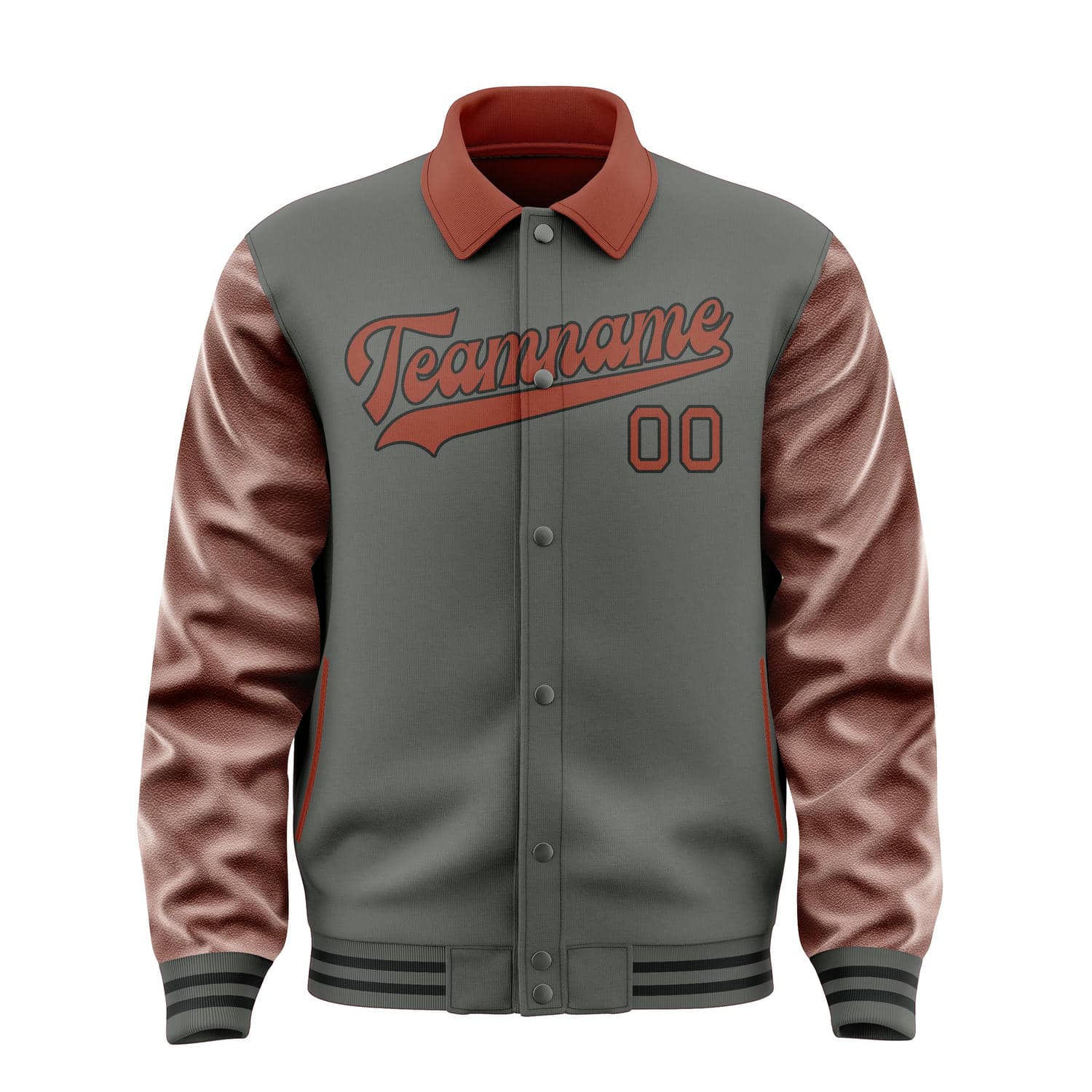 カスタムダークグレーコーラルレッドジャケット