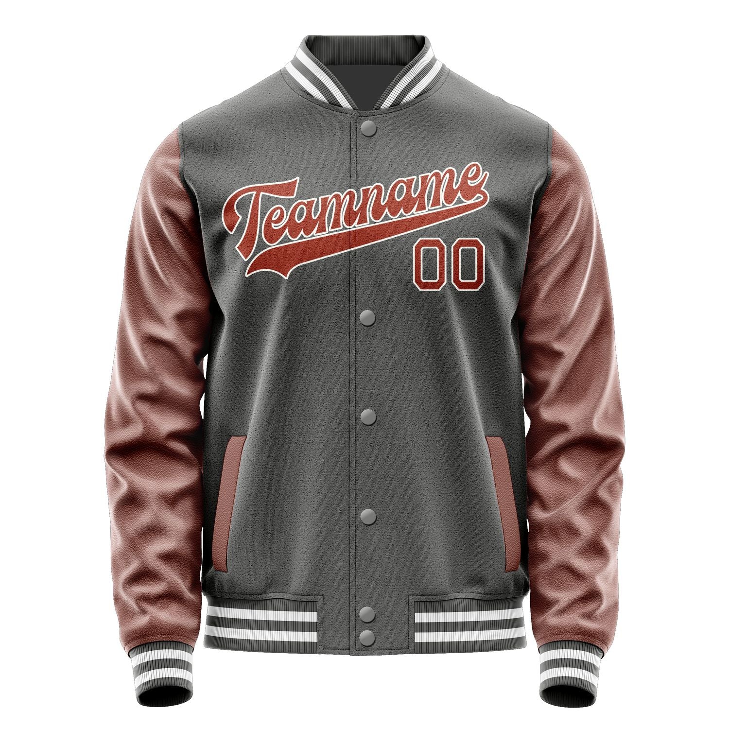 Custom Dark Grey Coral Red Jacket JA2020162018B31816