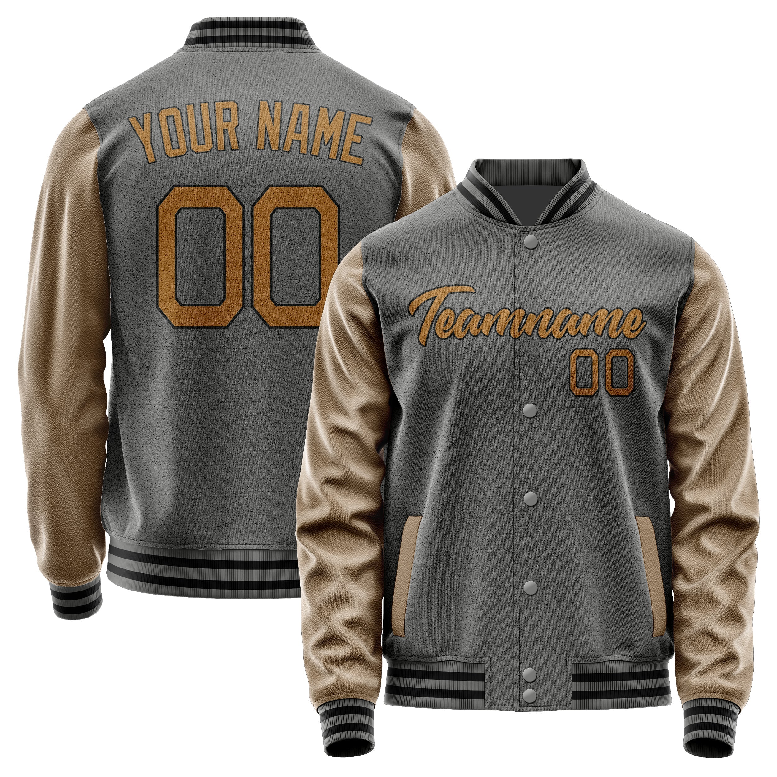 Custom Dark Grey Khaki Jacket JA2020222017B21722