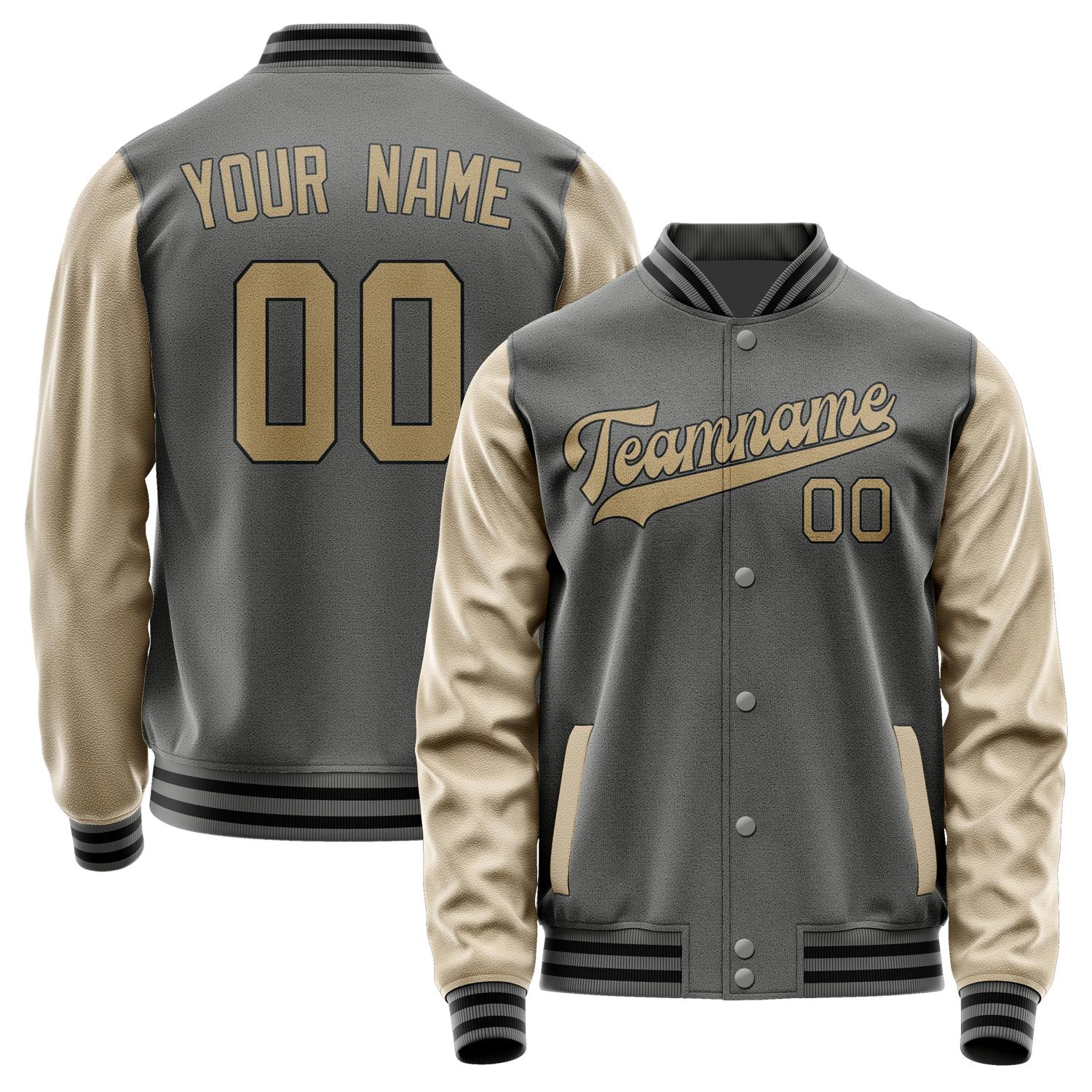Custom Dark Grey Light Khaki Jacket JA2020252017B31725