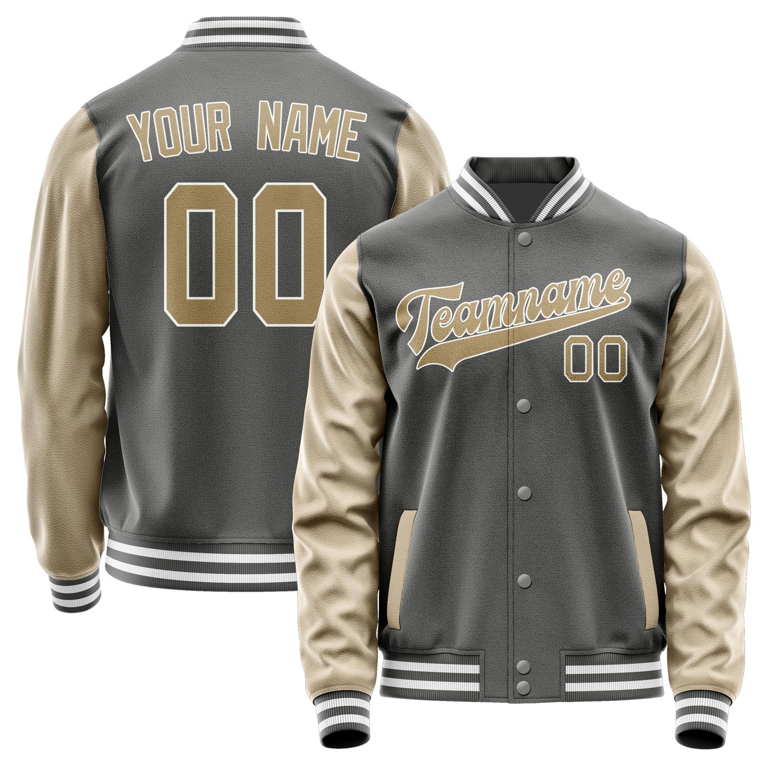 Custom Dark Grey Light Khaki Jacket JA2020252018B31825