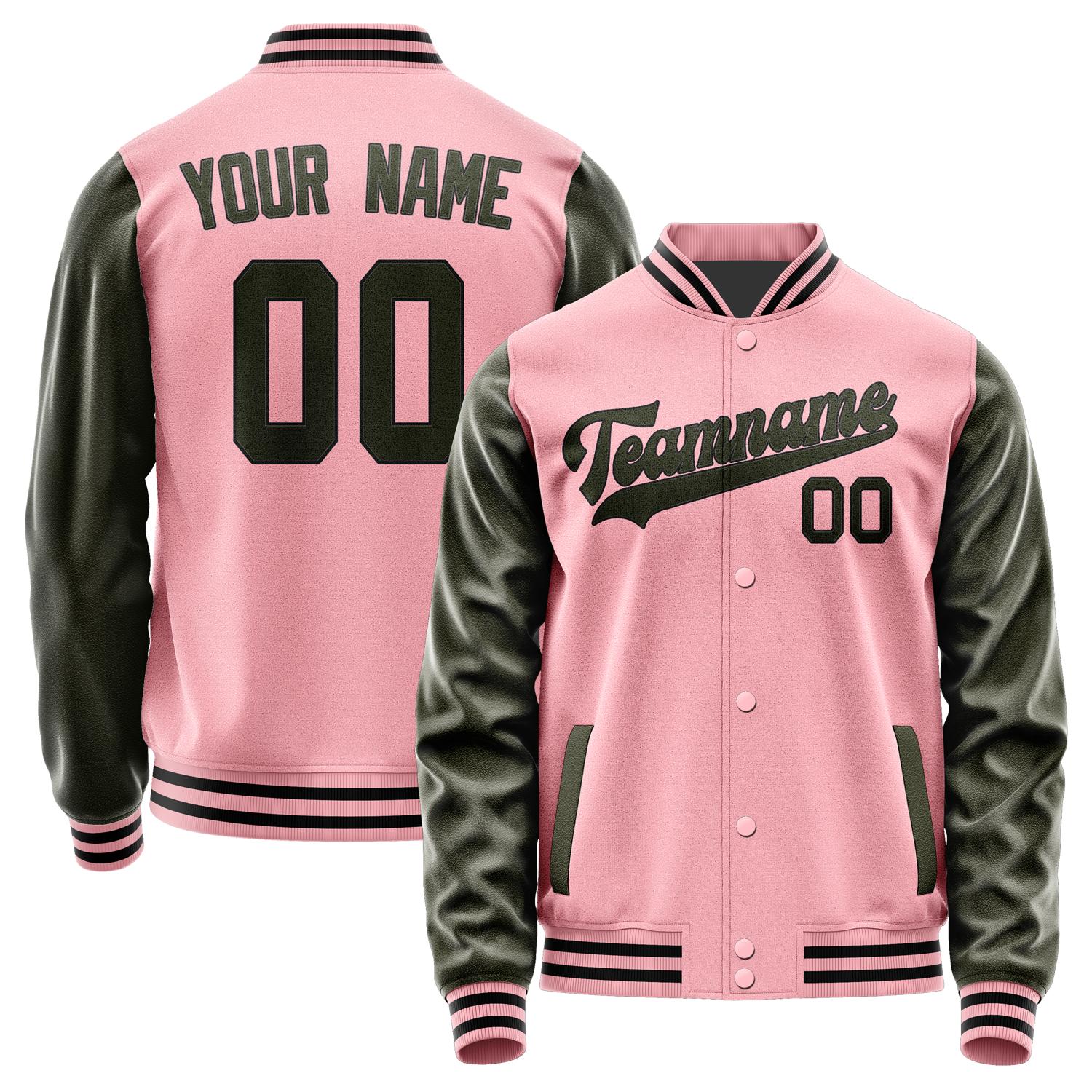 Custom Light Pink Olive Jacket JA2121022117B31702