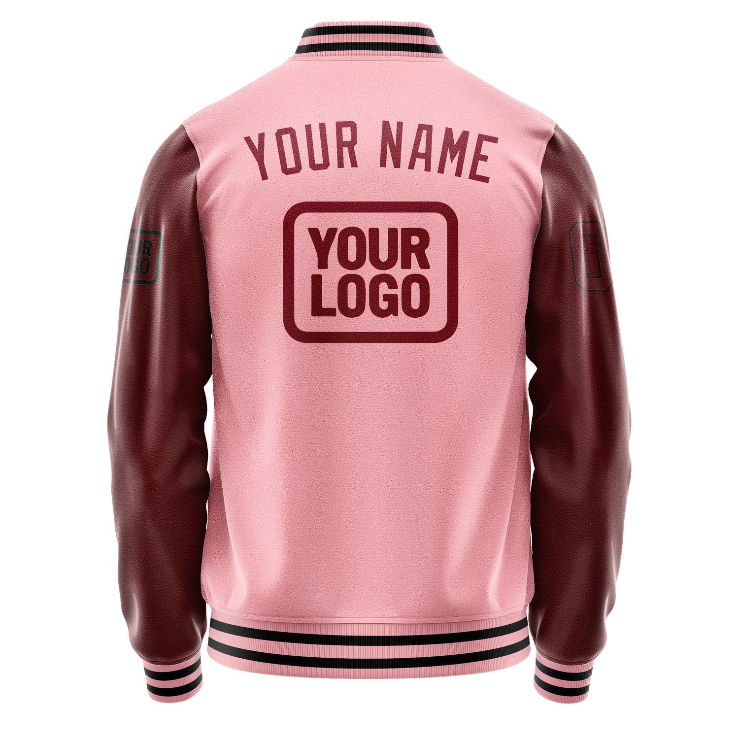 Custom Light Pink Crimson Red Jacket JA212115211717151517