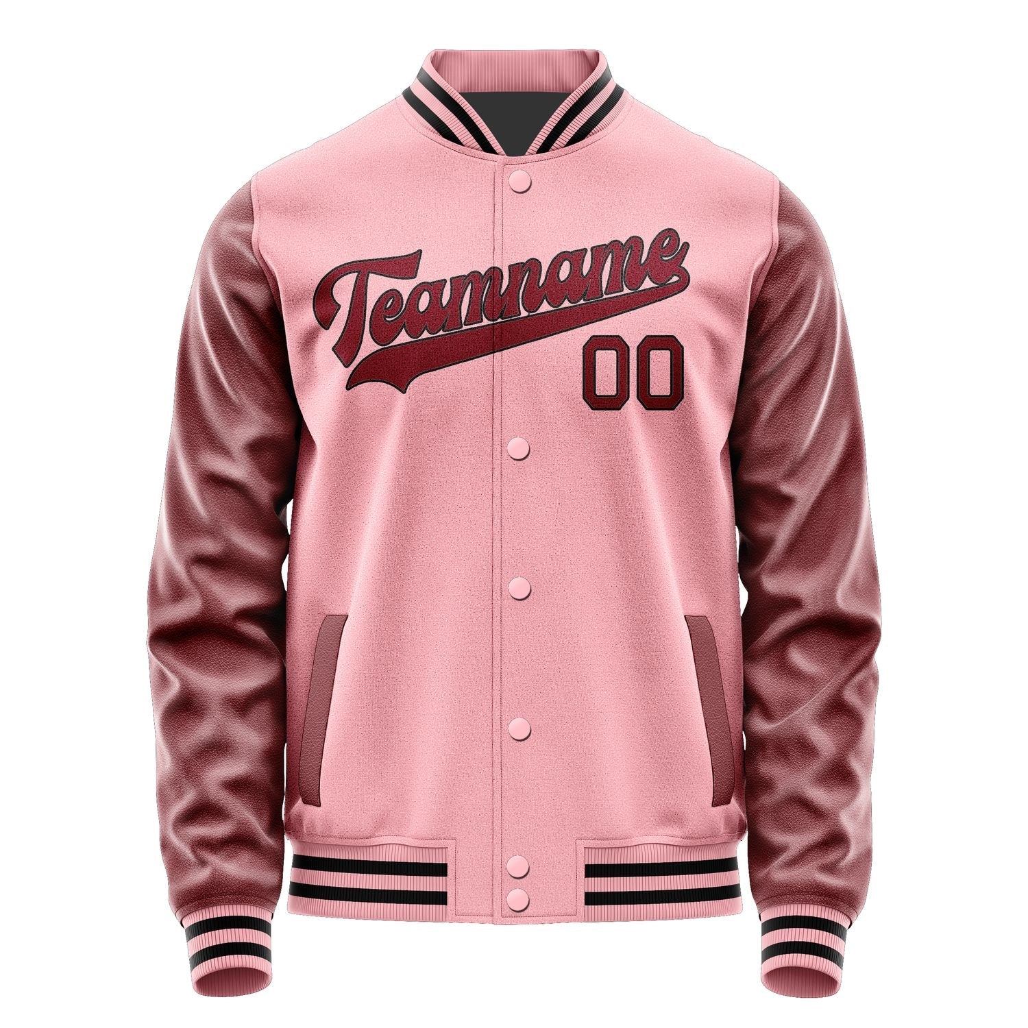 Custom Light Pink Crimson Red Jacket JA2121152117B31715