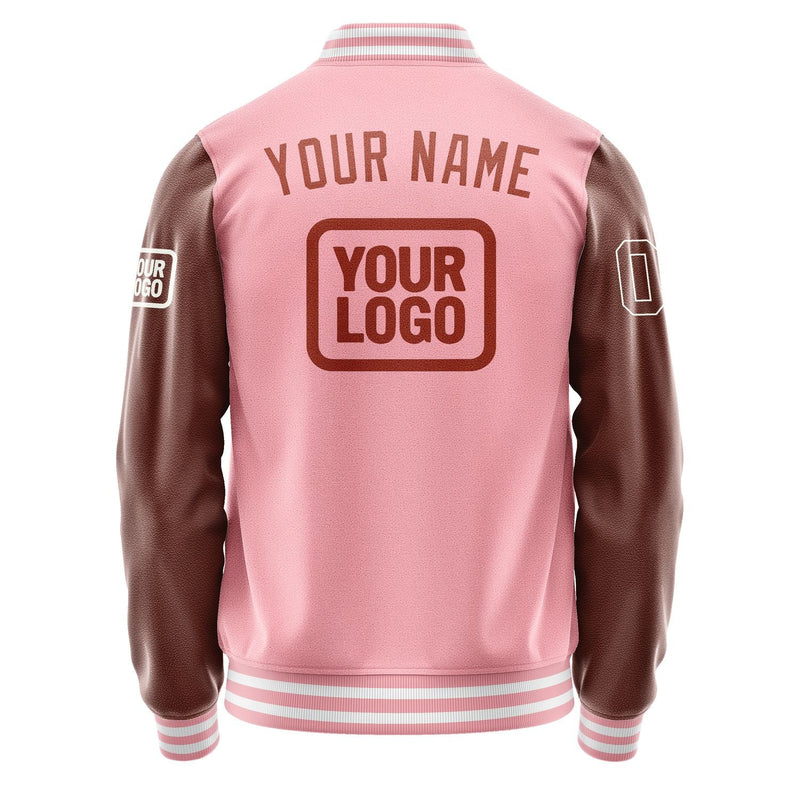 Custom Light Pink Coral Red Jacket JA212116211818161618