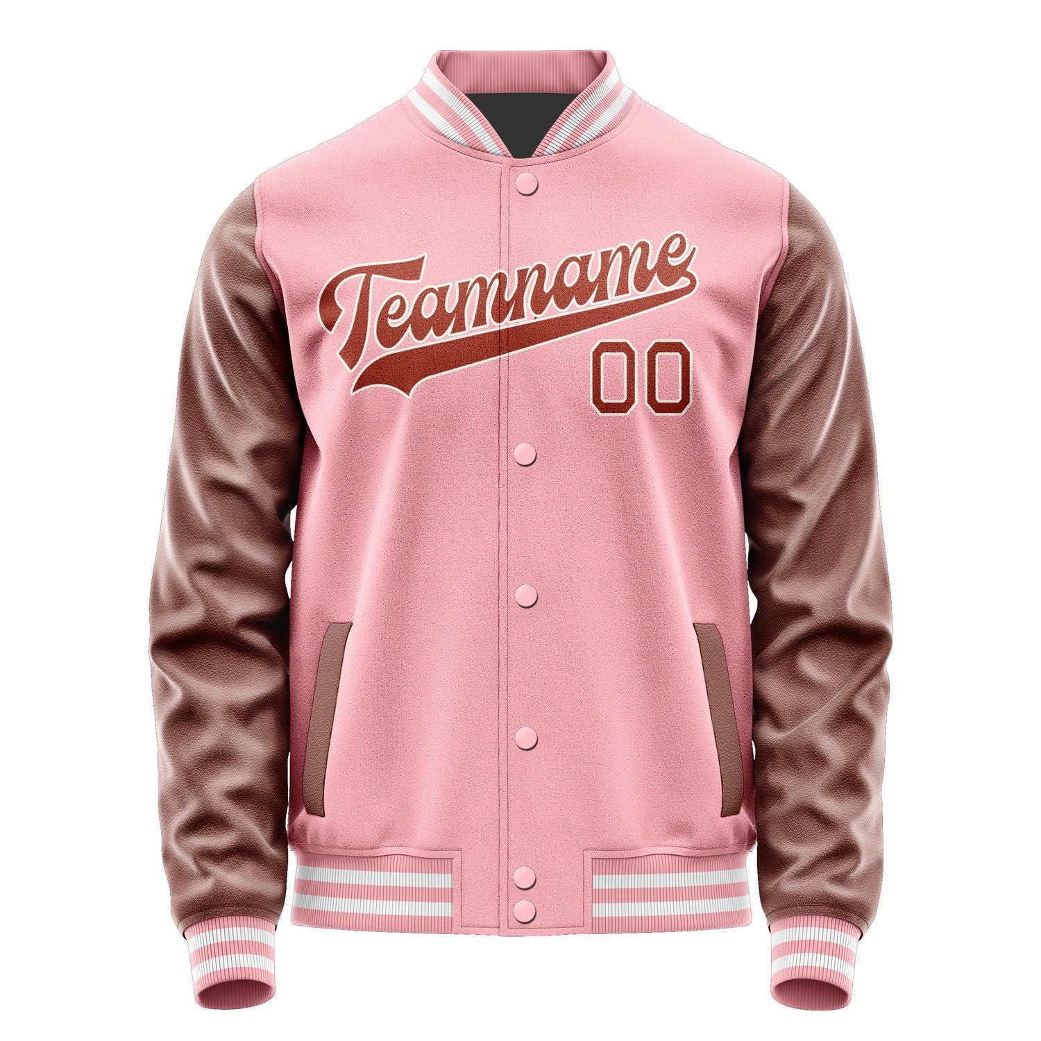 Custom Light Pink Coral Red Jacket JA2121162118B31816