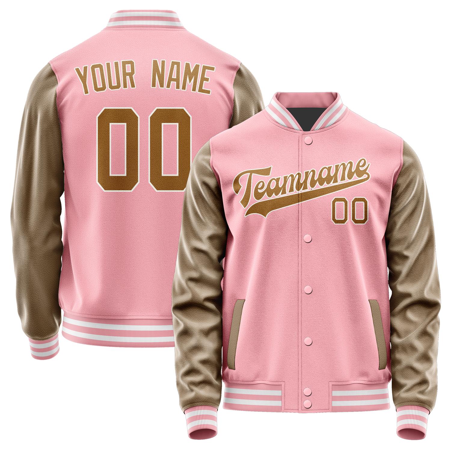 Custom Light Pink Khaki Jacket JA2121222118B31822