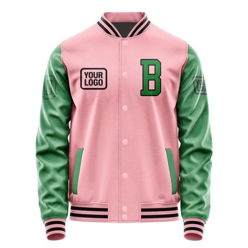 Custom Light Pink Emerald Green Jacket JA212124211717242417