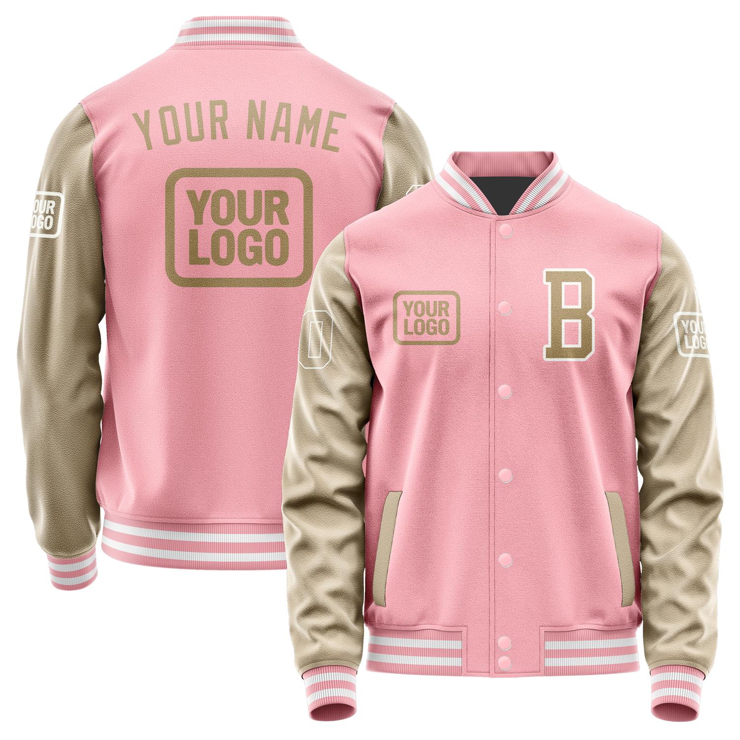 Custom Light Pink Light Khaki Jacket JA212125211818252518