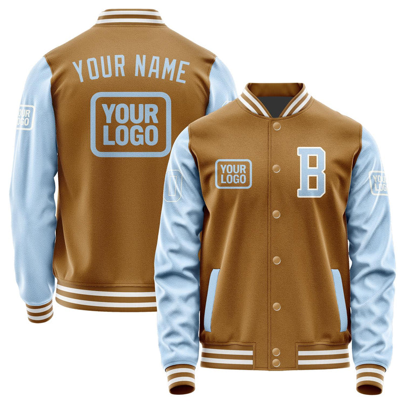 Custom Khaki Light Blue Jacket JA222208221818080818