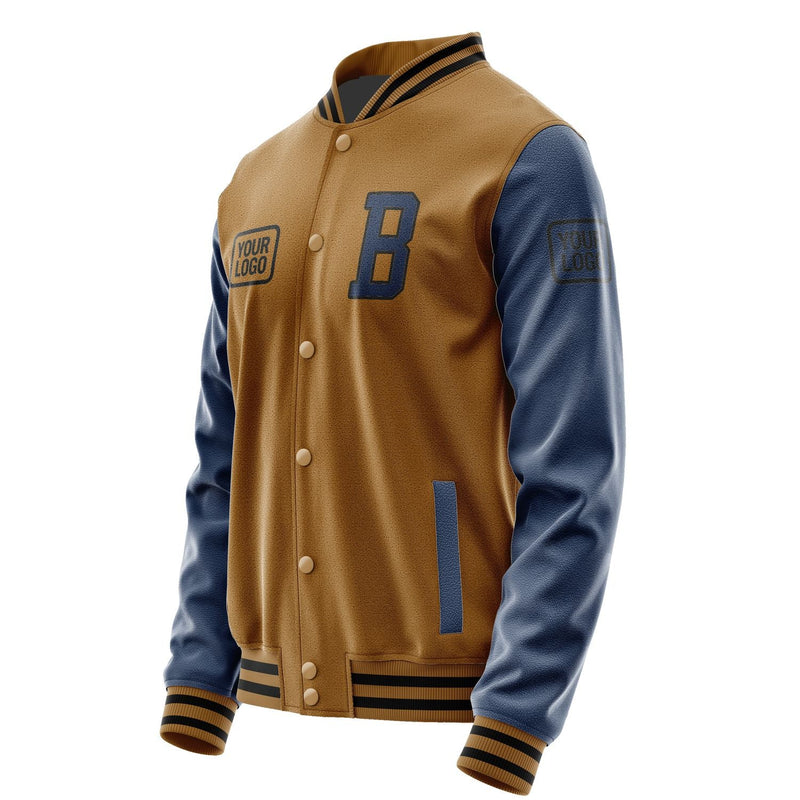 Custom Khaki Blue Jacket JA222210221717101017