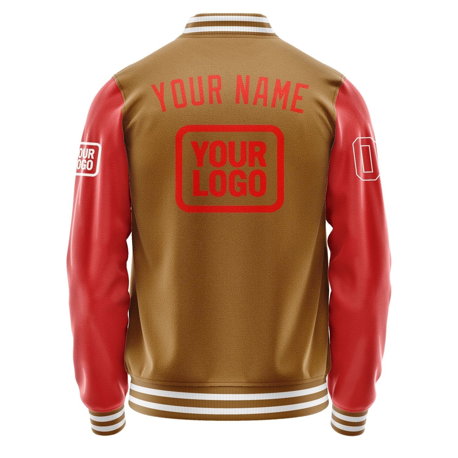 Custom Khaki Orange Red Jacket JA222212221818121218