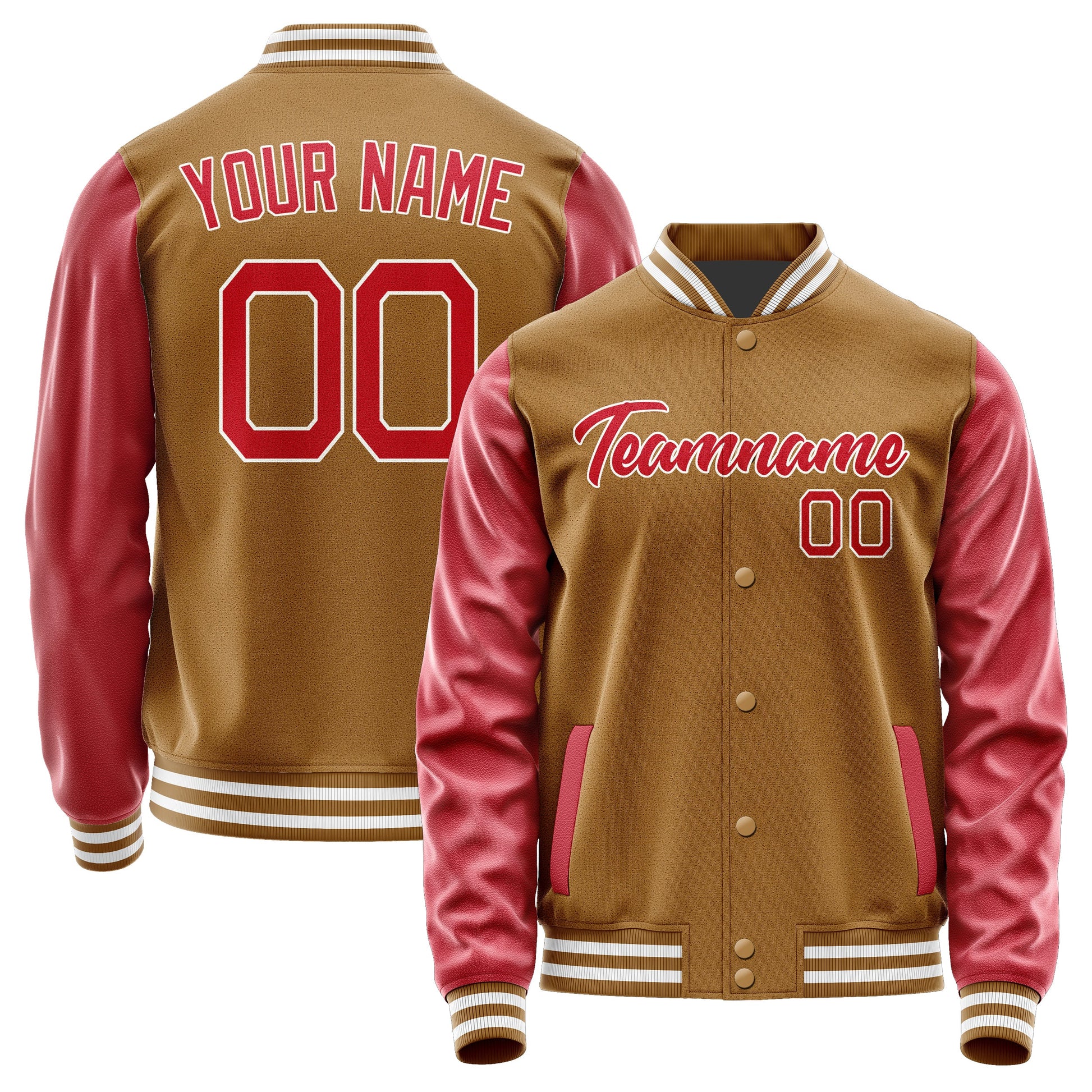 Custom Khaki Red Jacket JA2222142218B21814