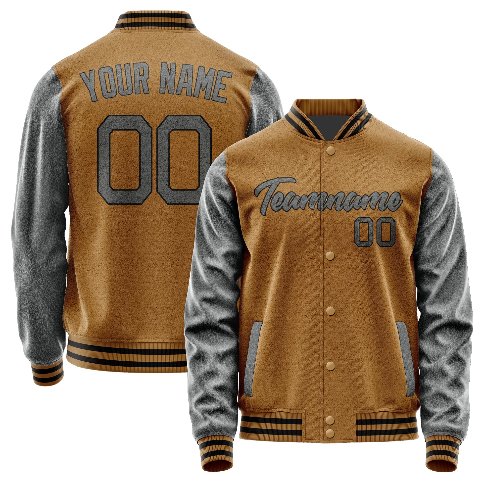 Custom Khaki Dark Grey Jacket JA2222202217B21720