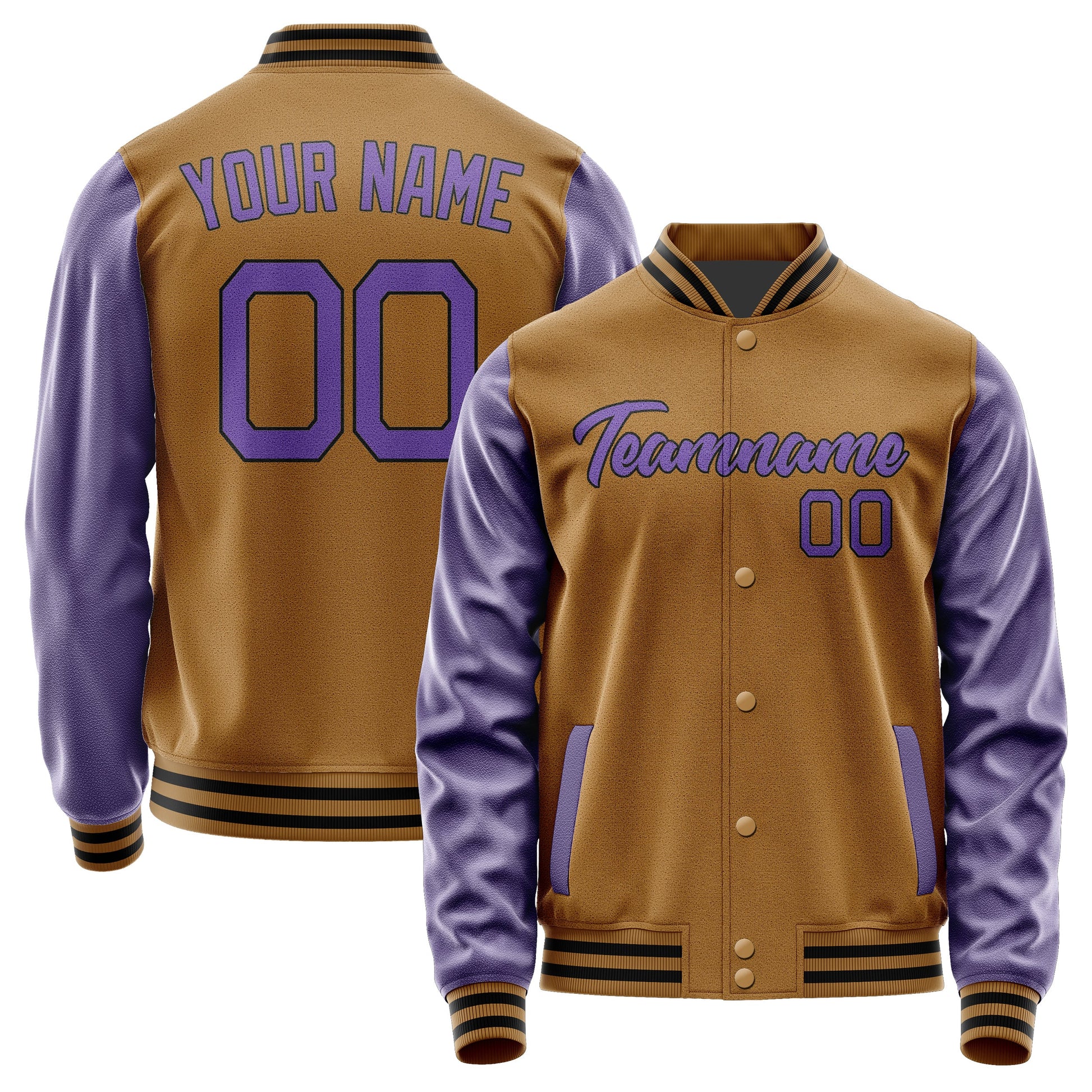 Custom Khaki Light Purple Jacket JA2222232217B21723
