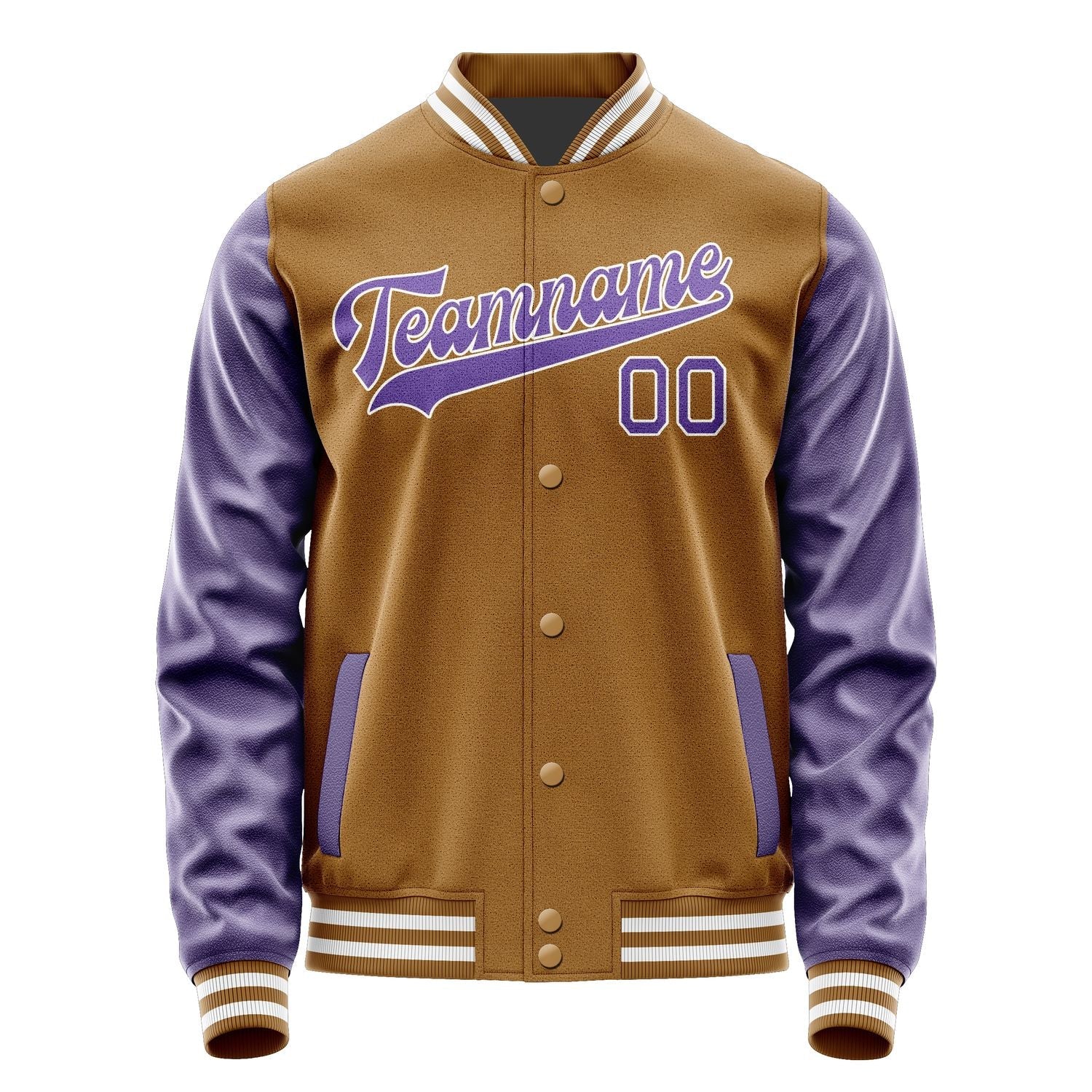 Custom Khaki Light Purple Jacket JA2222232218B31823