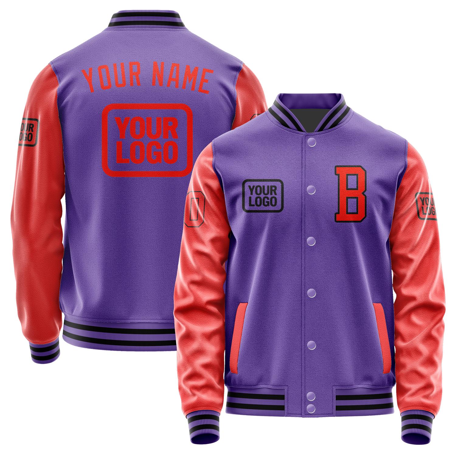 Custom Light Purple Orange Red Jacket JA232312231717121217