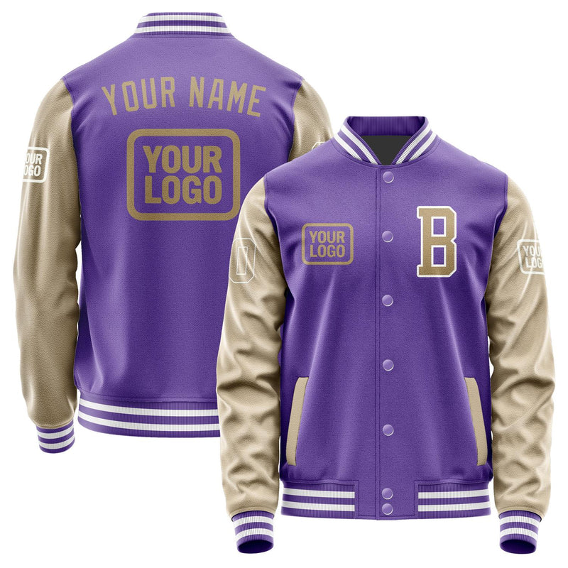 Custom Light Purple Light Khaki Jacket JA232325231818252518