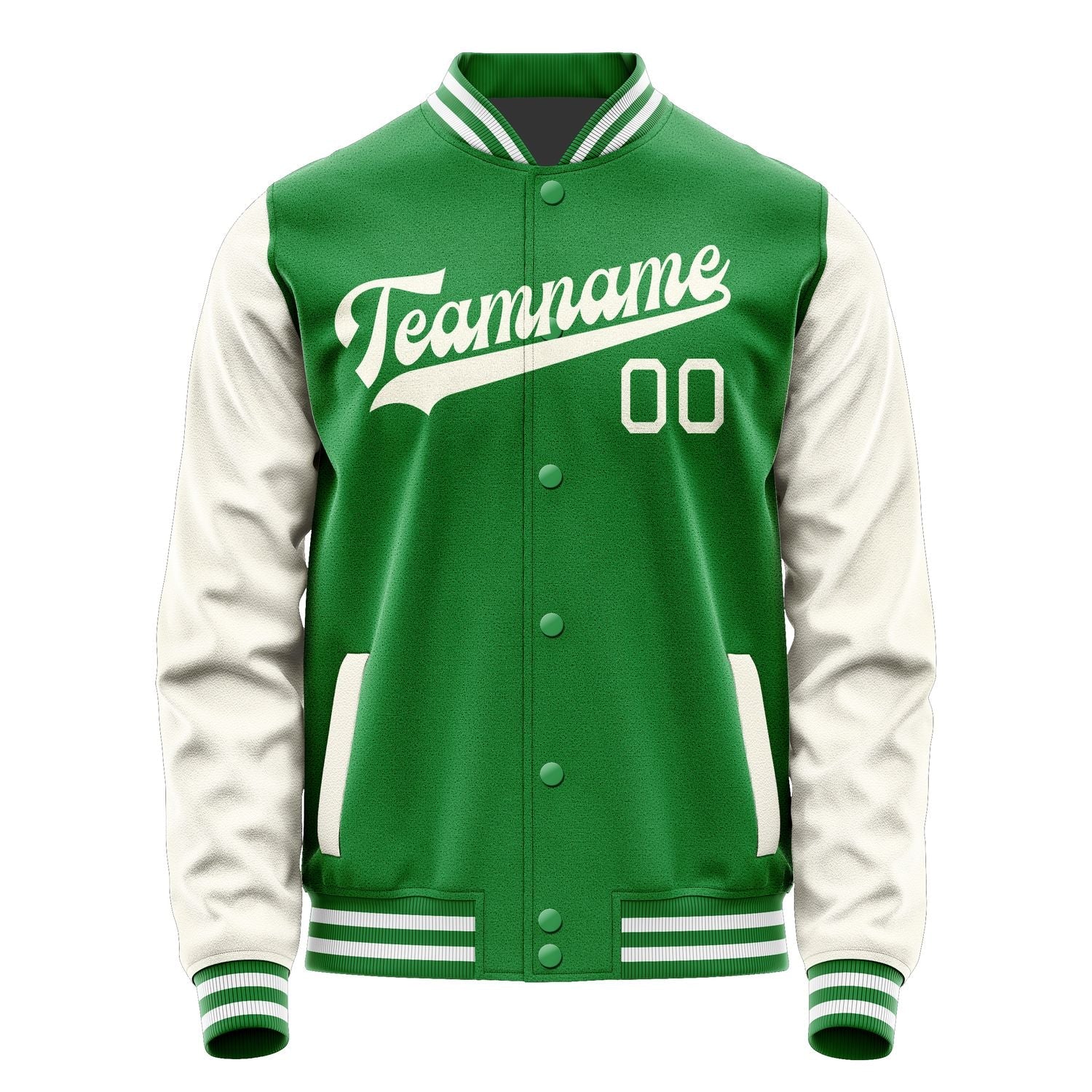 Custom Emerald Green Cream Jacket JA2424032418B31803