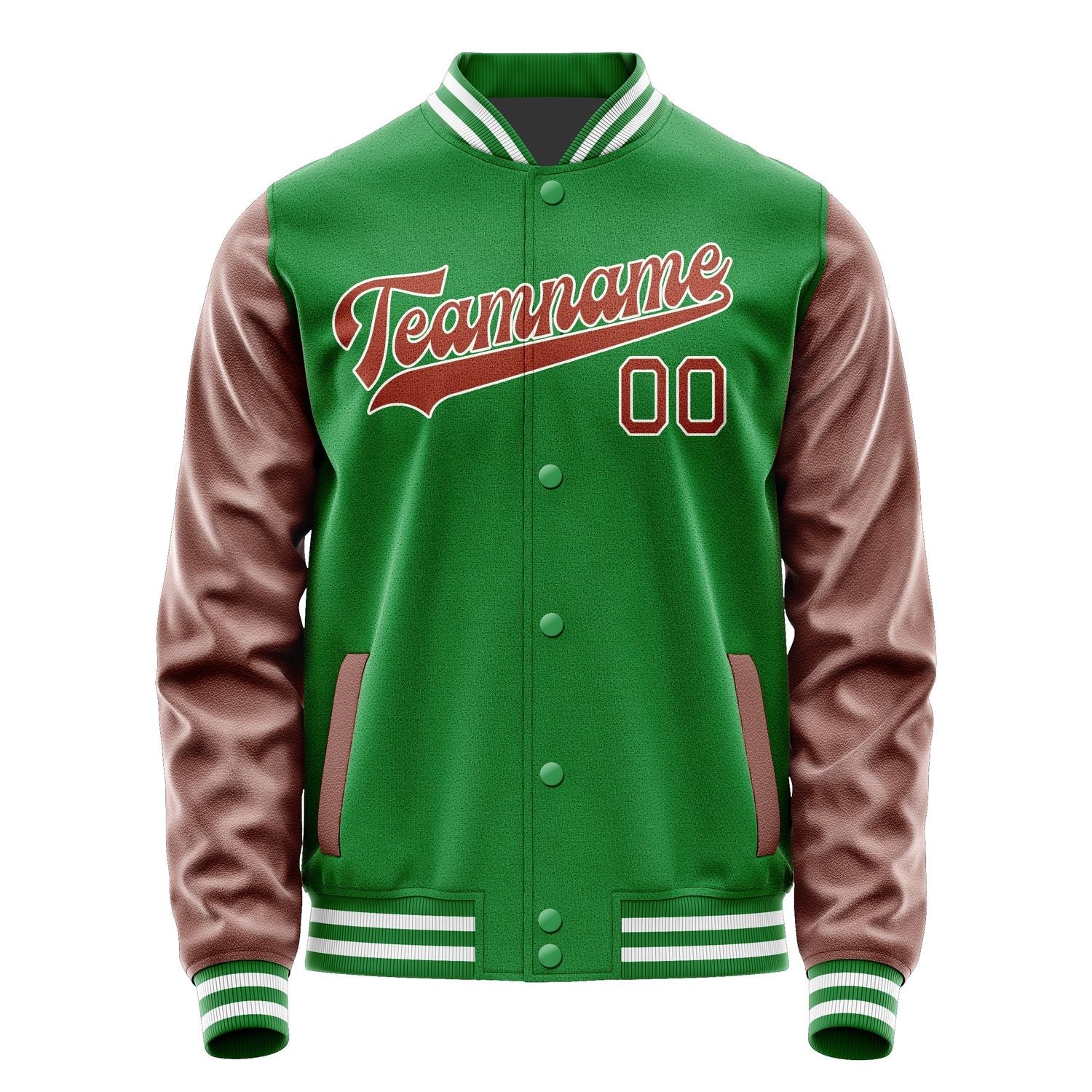Custom Emerald Green Coral Red Jacket JA2424162418B31816