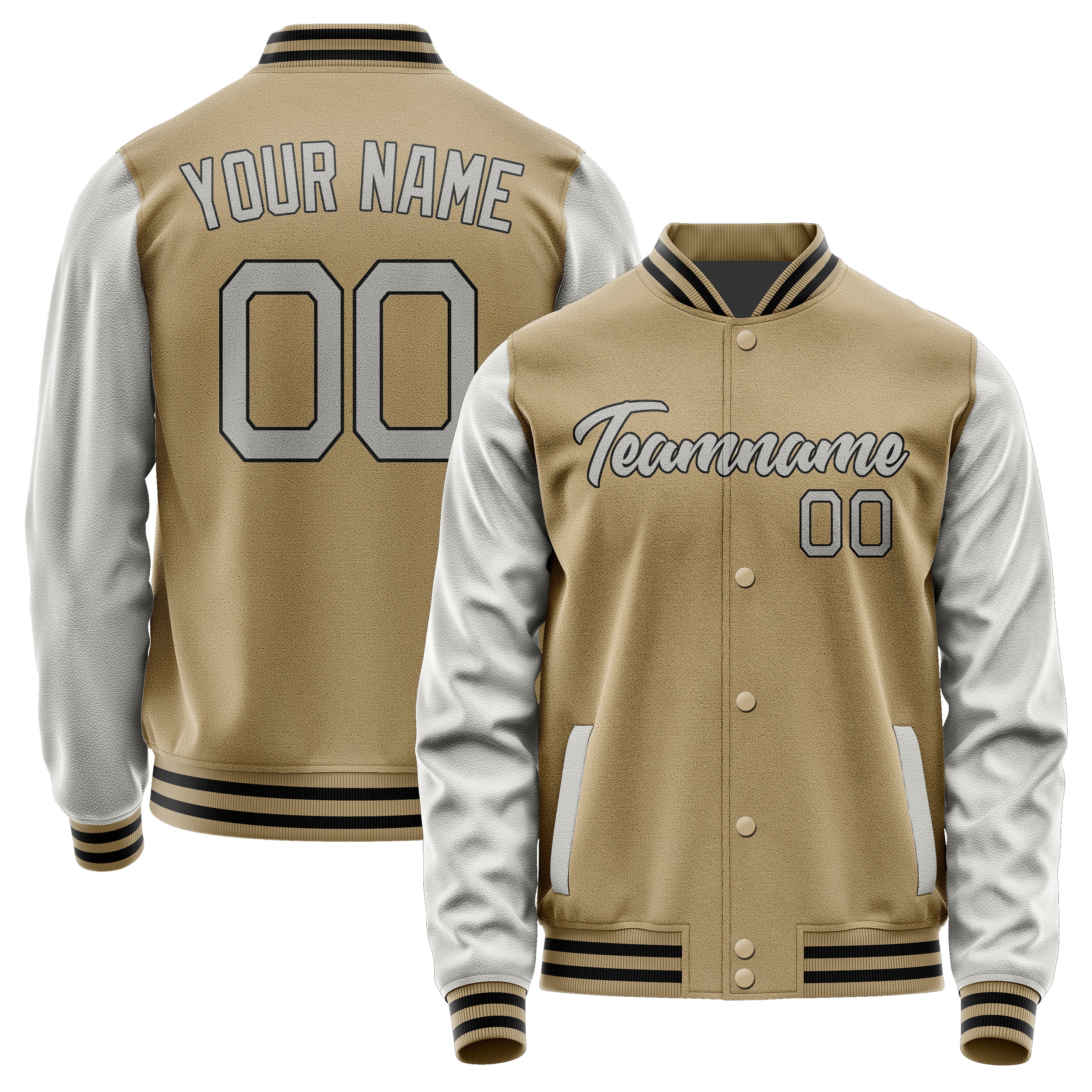 Custom Light Khaki Gray Jacket JA2525042517B21704