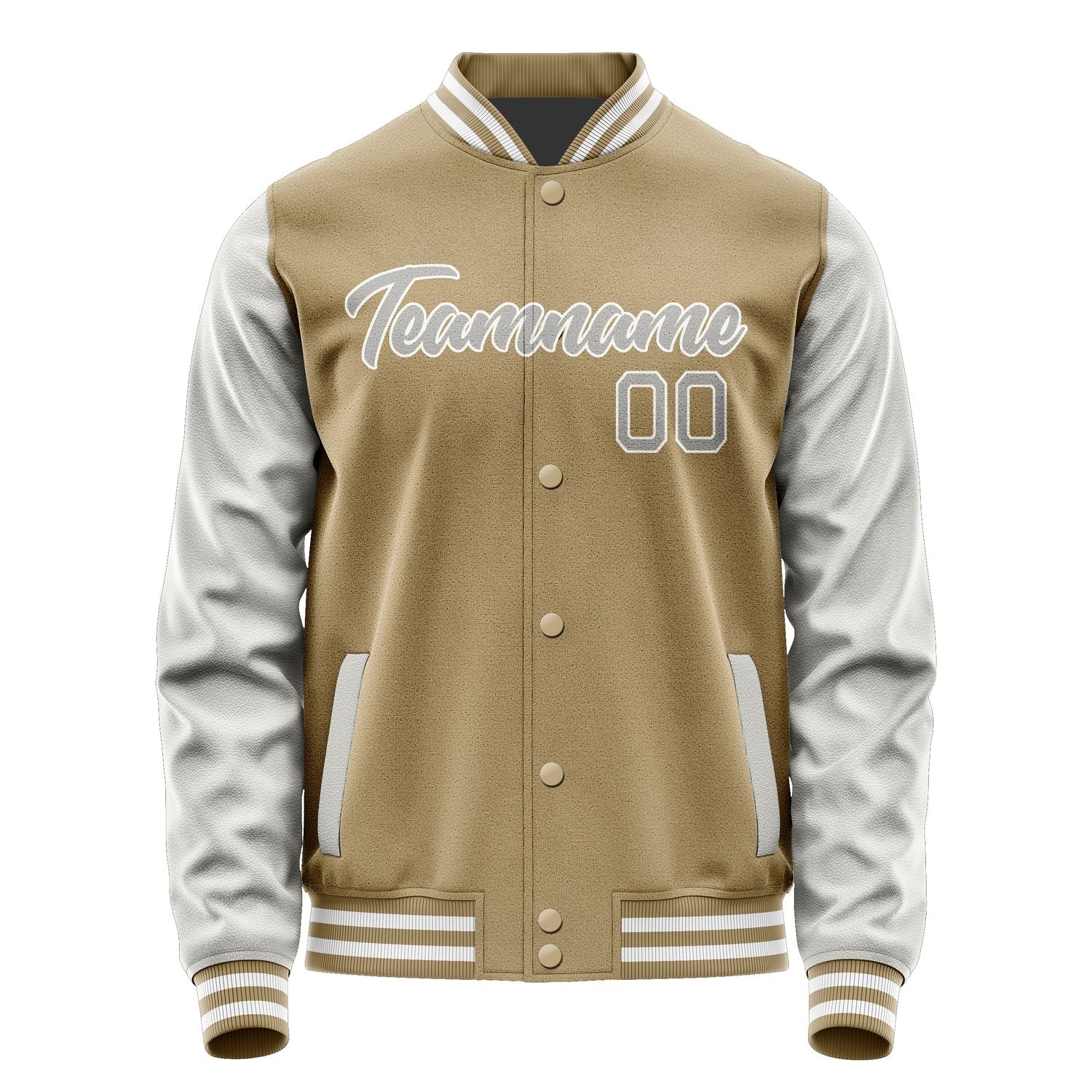 Custom Light Khaki Gray Jacket JA2525042518B21804