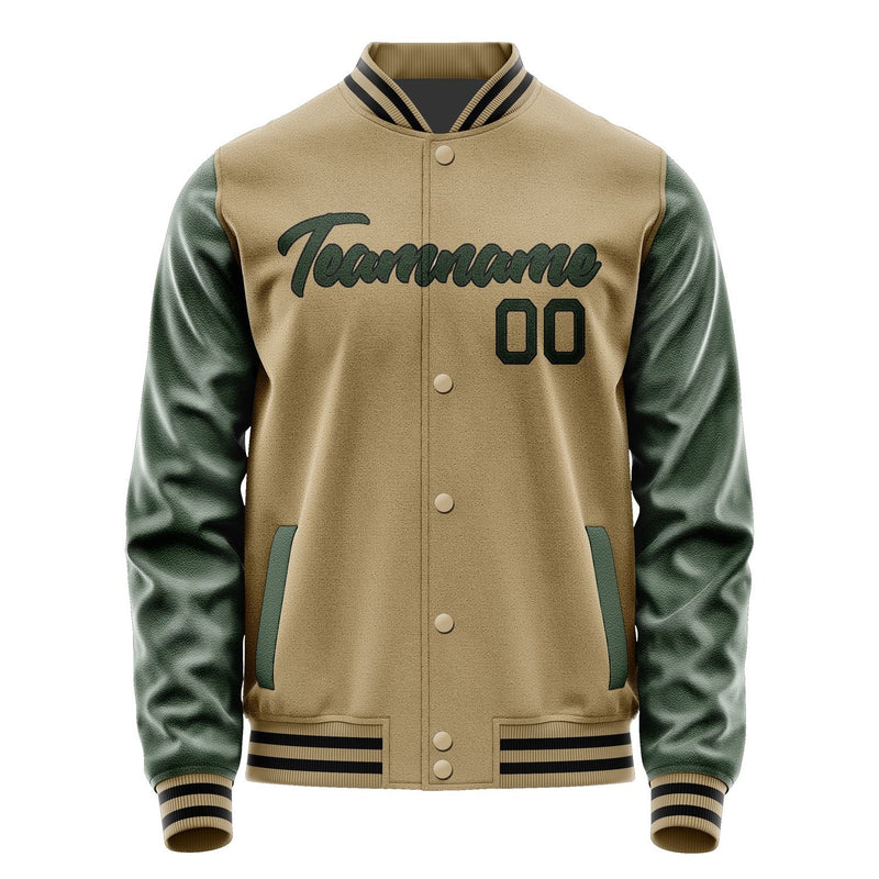 Custom Light Khaki Dark Green Jacket JA2525062517B21706