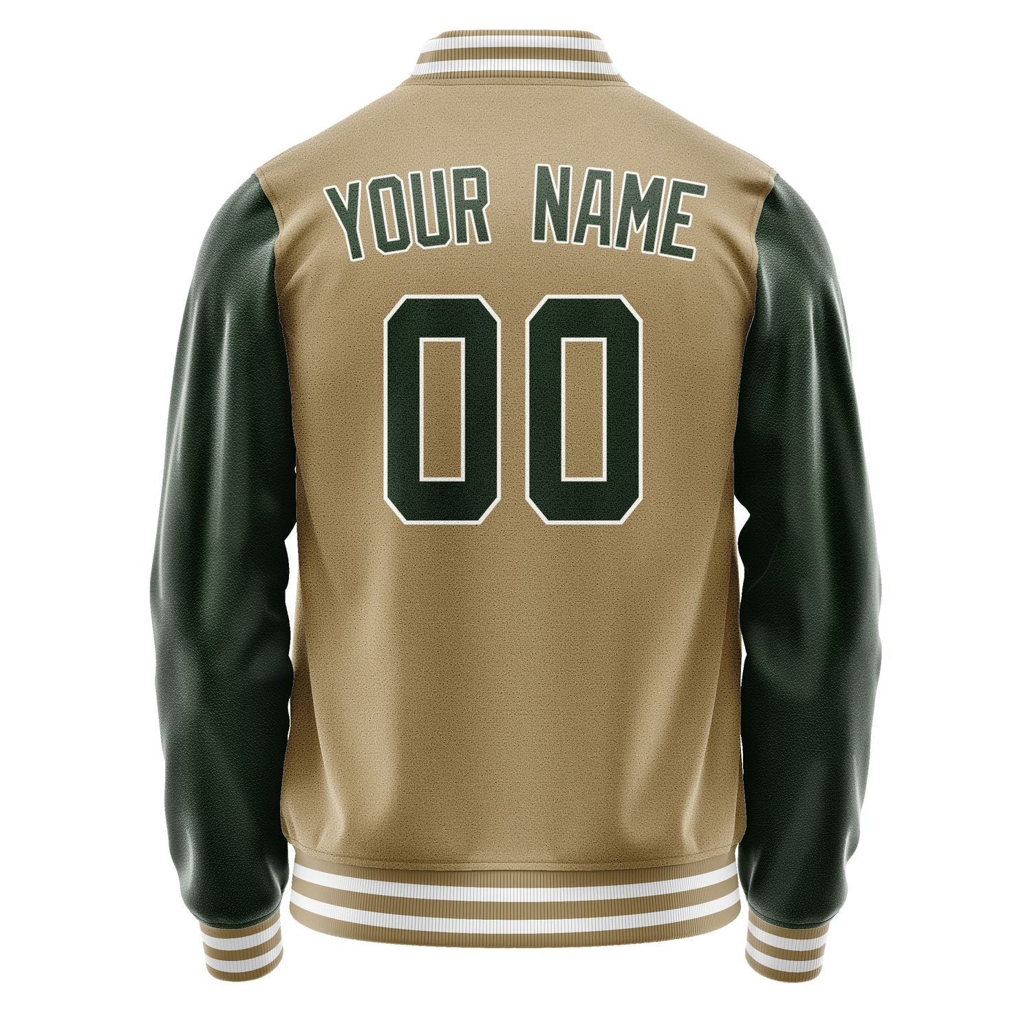 Custom Light Khaki Dark Green Jacket JA2525062518B31806