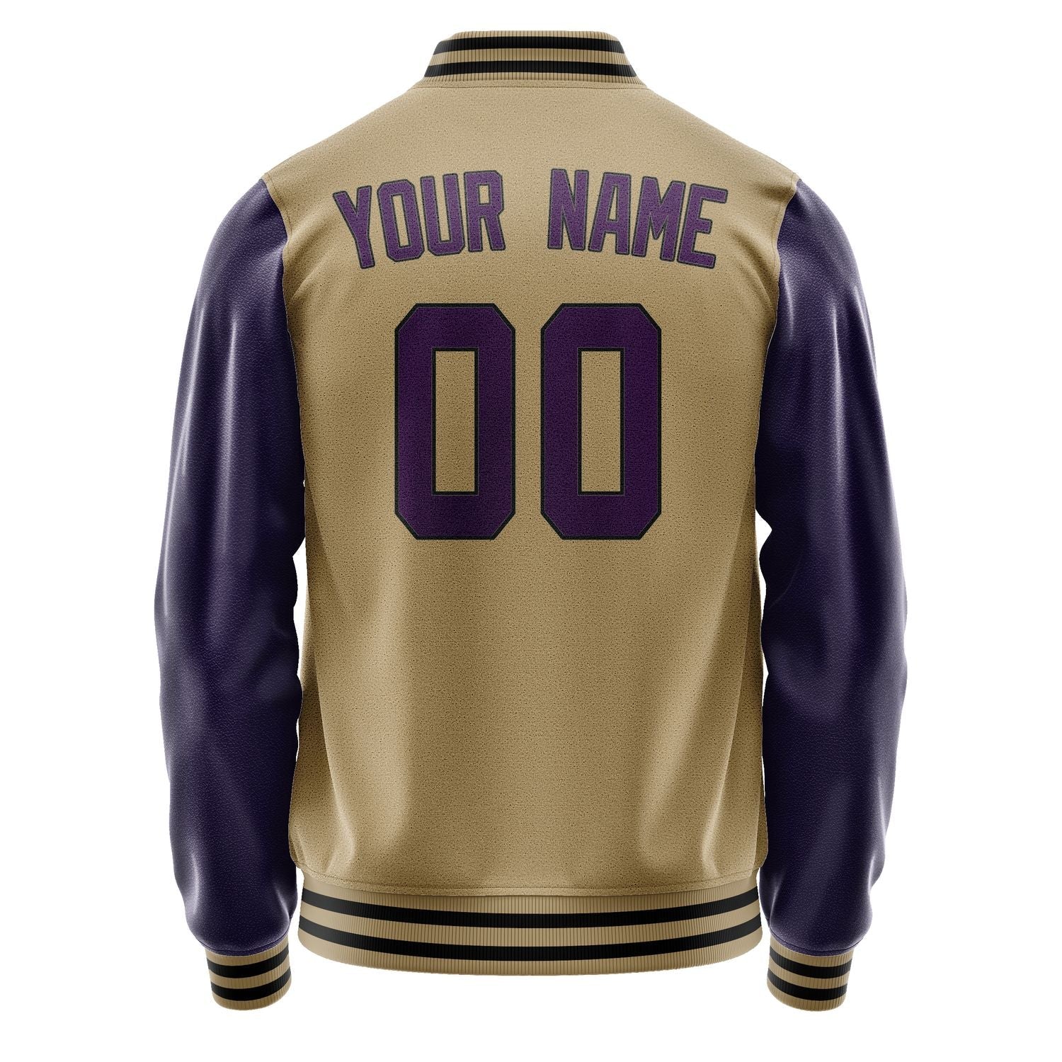 Custom Light Khaki Purple Jacket JA2525072517B31707