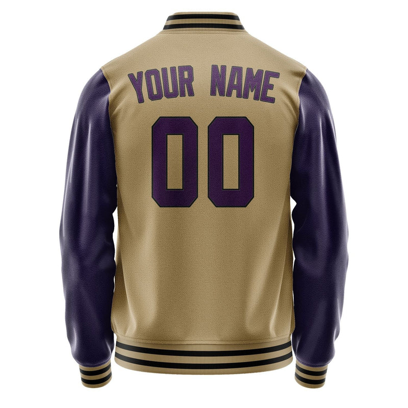 Custom Light Khaki Purple Jacket JA2525072517B31707