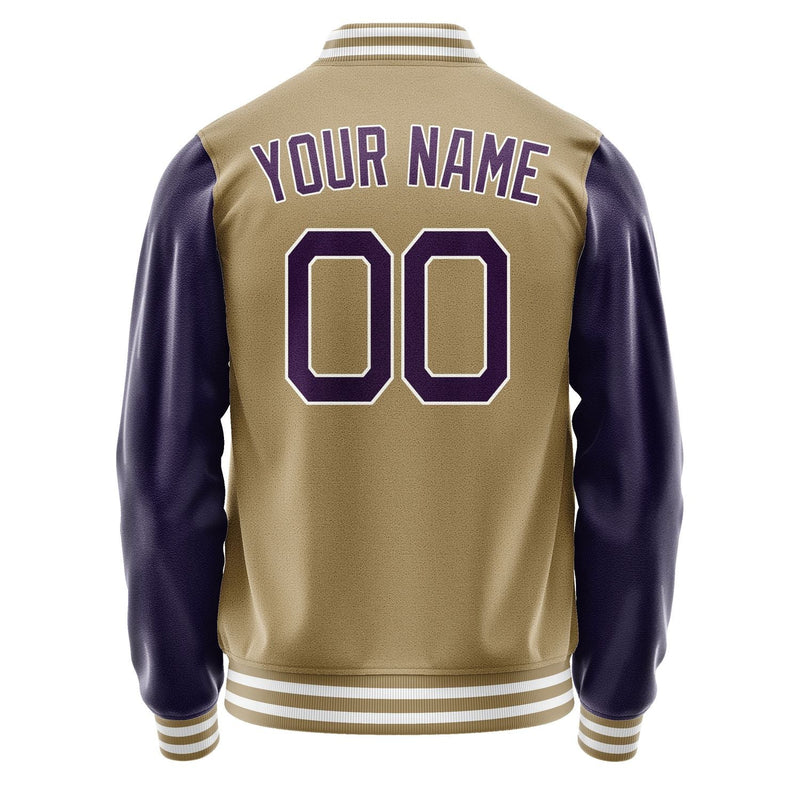 Custom Light Khaki Purple Jacket JA2525072518B21807