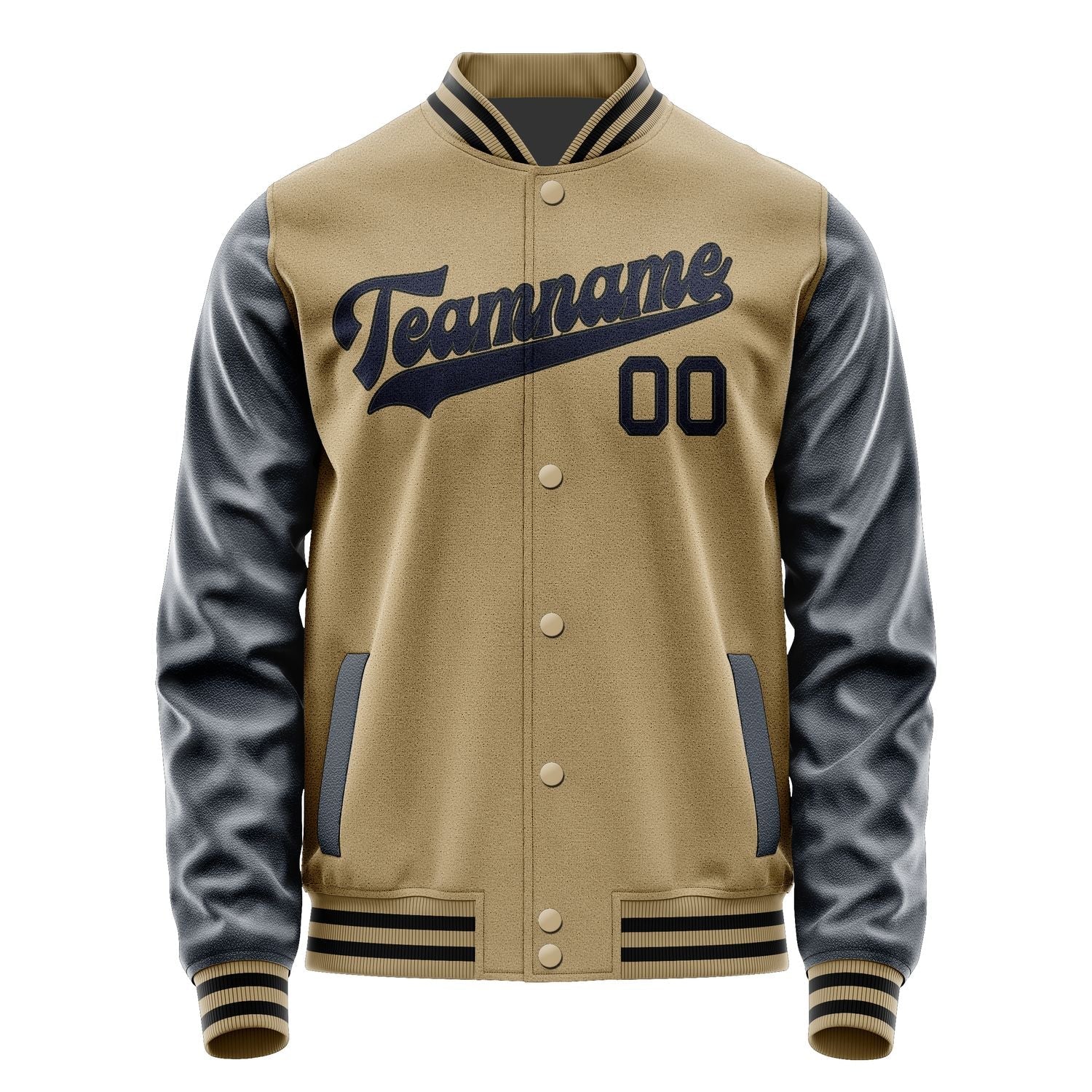 Custom Light Khaki Navy Jacket JA2525112517B31711