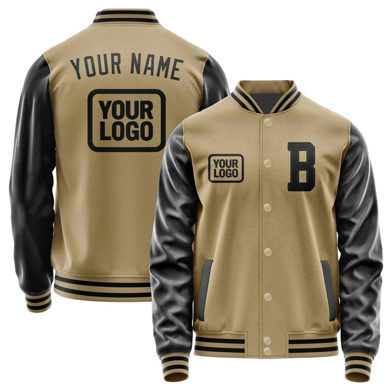 Custom Light Khaki Black Jacket JA252517251717171717