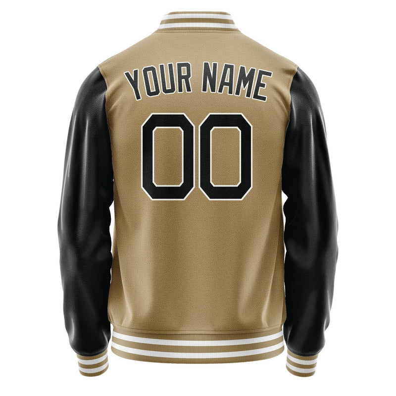 Custom Light Khaki Black Jacket JA2525172518B21817