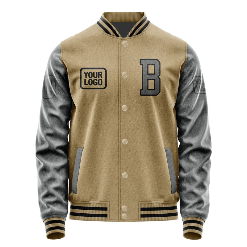 Custom Light Khaki Dark Grey Jacket JA252520251717202017