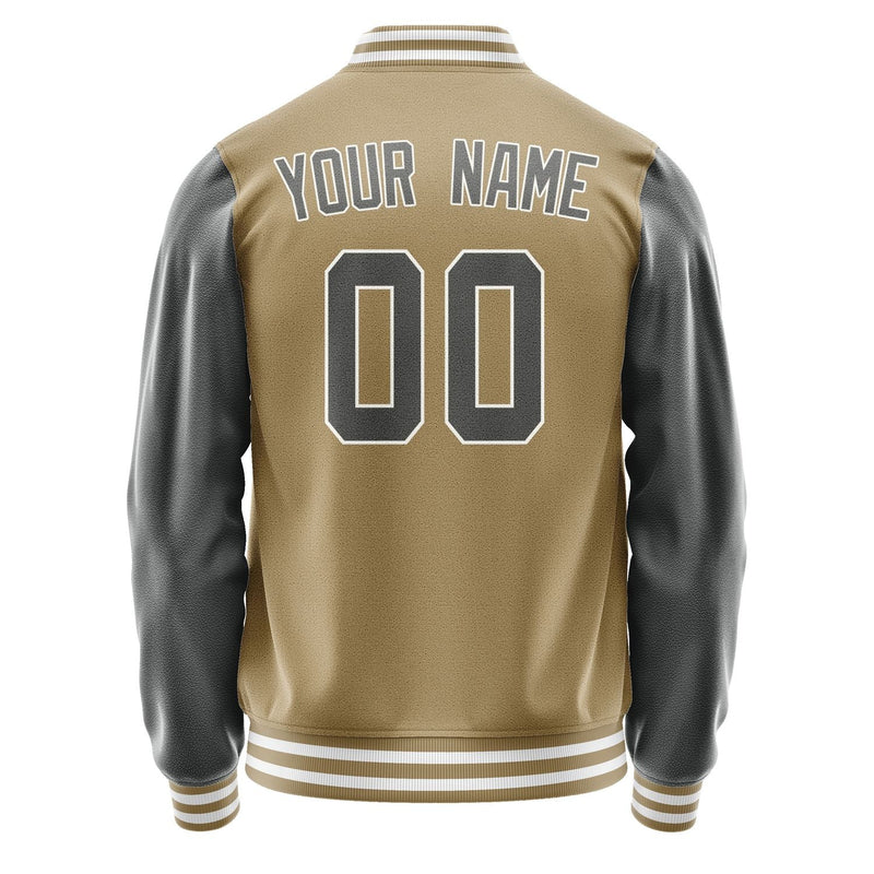 Custom Light Khaki Dark Grey Jacket JA2525202518B31820